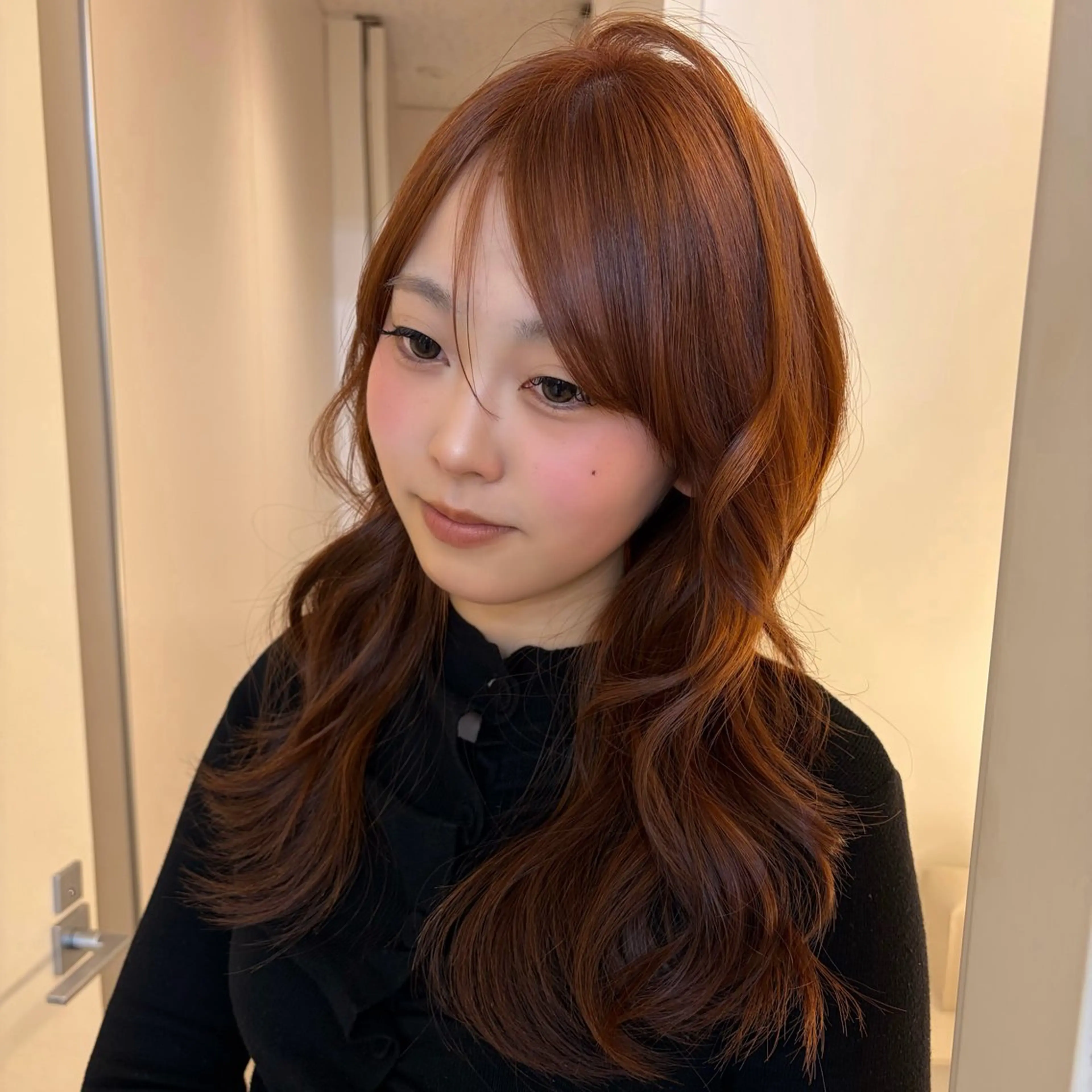 ロング カラー カット ヘアカラー 暗髪／艶髪／渋谷/ モモカ🎀のヘアスタイル