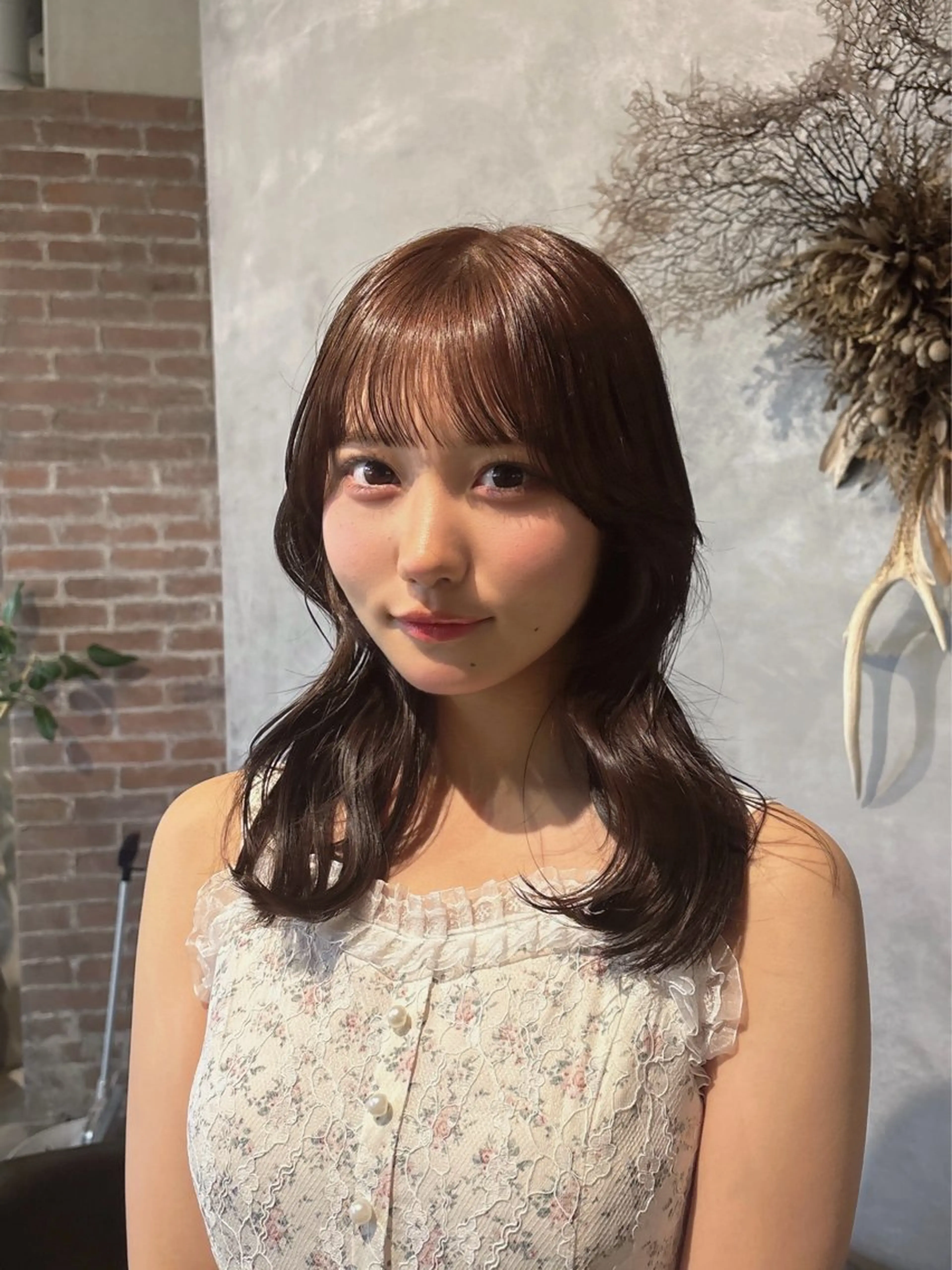 セミロング カット ヘアカラー 艶カラー🫧/韓国 レイヤー/愛珠🎀のヘアスタイル