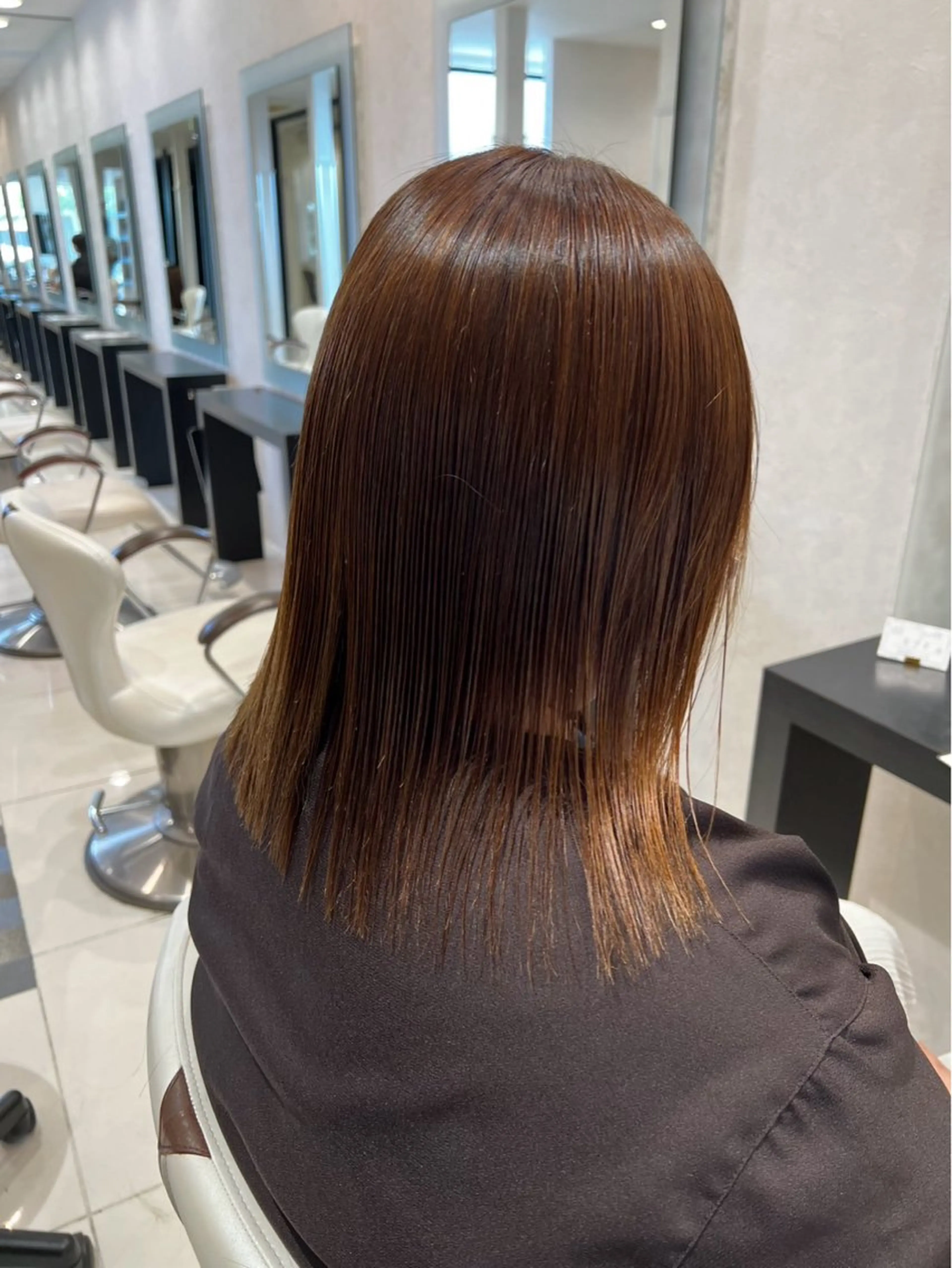 ミディアム 縮毛矯正 石塚 光流のヘアスタイル