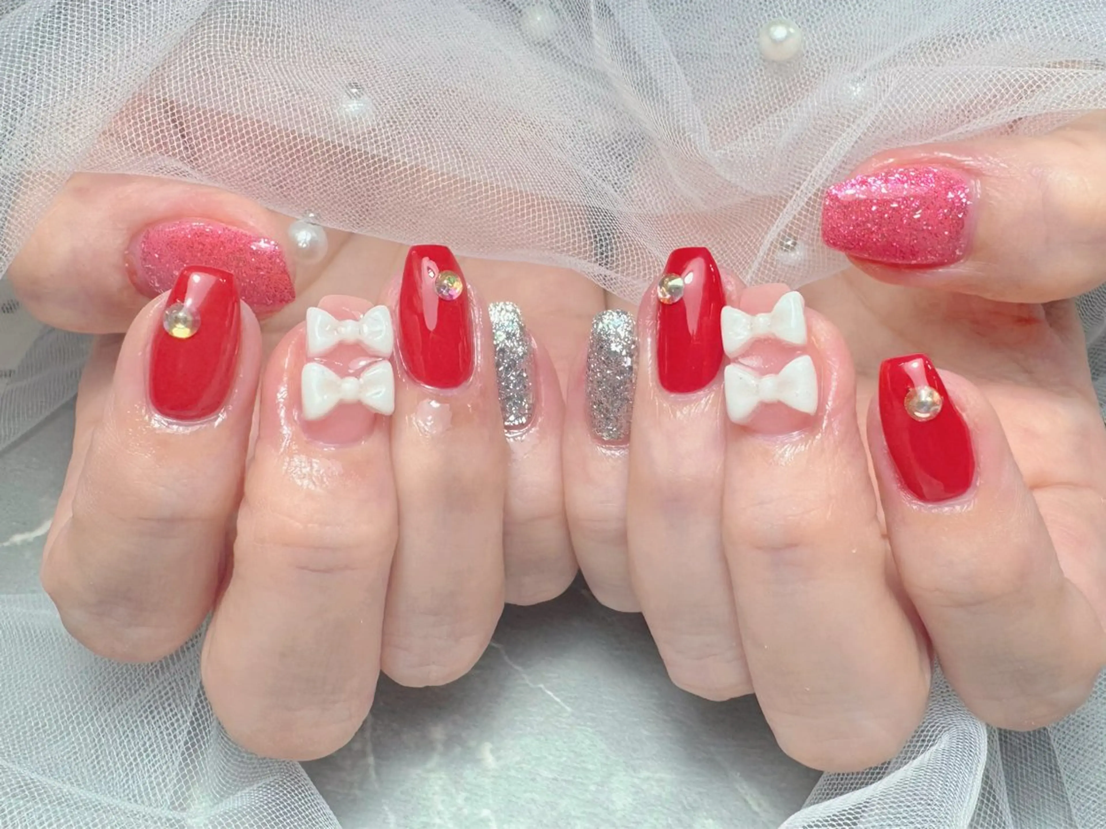 ネイル ハンドネイル マジック ミラーのネイルデザイン