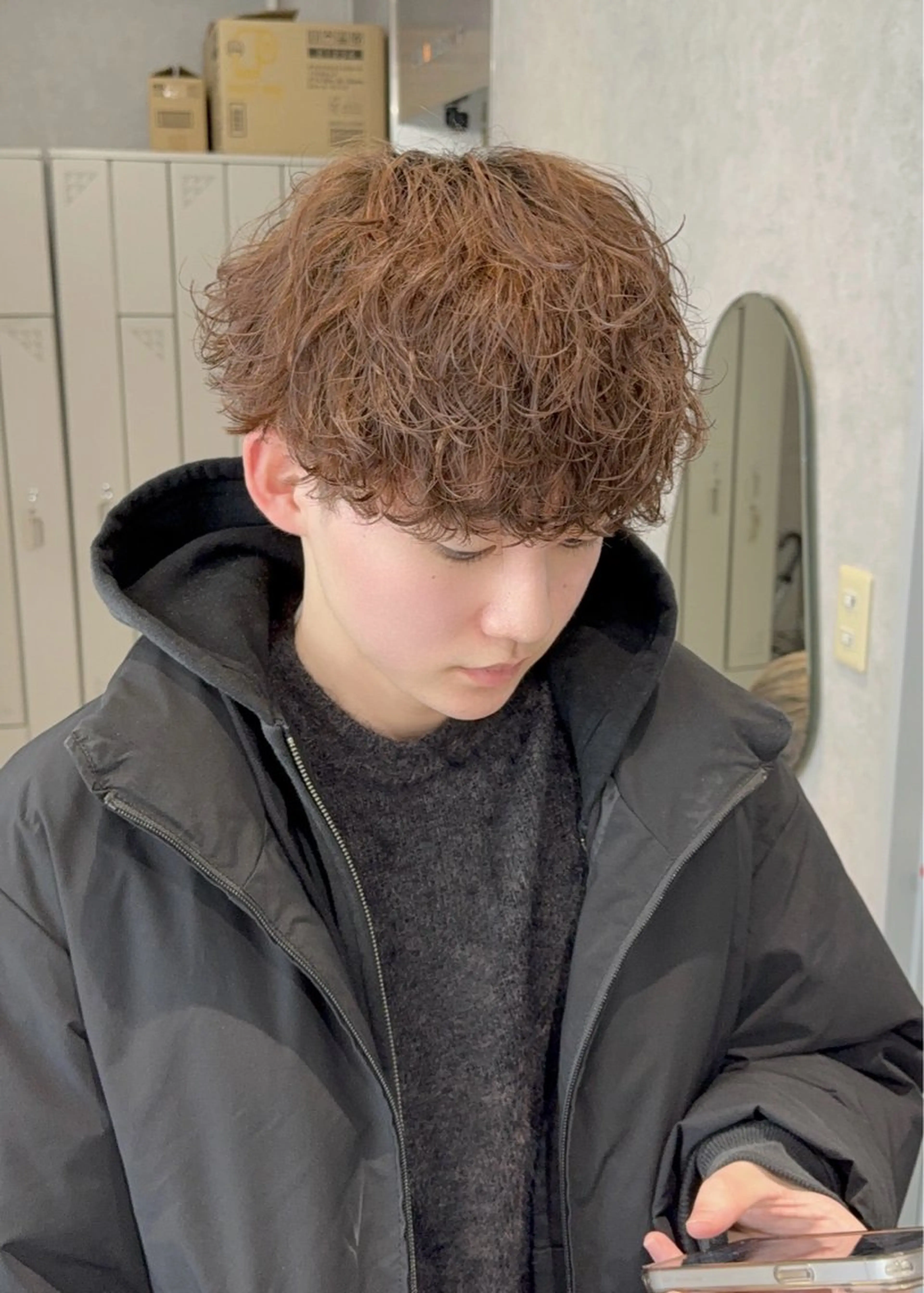 ミディアム パーマ メンズ ミディアムパーマ メンズパーマ 波巻きパーマ カット パーマ メンズパーマ職人/ 天神/tatsukiのヘアスタイル