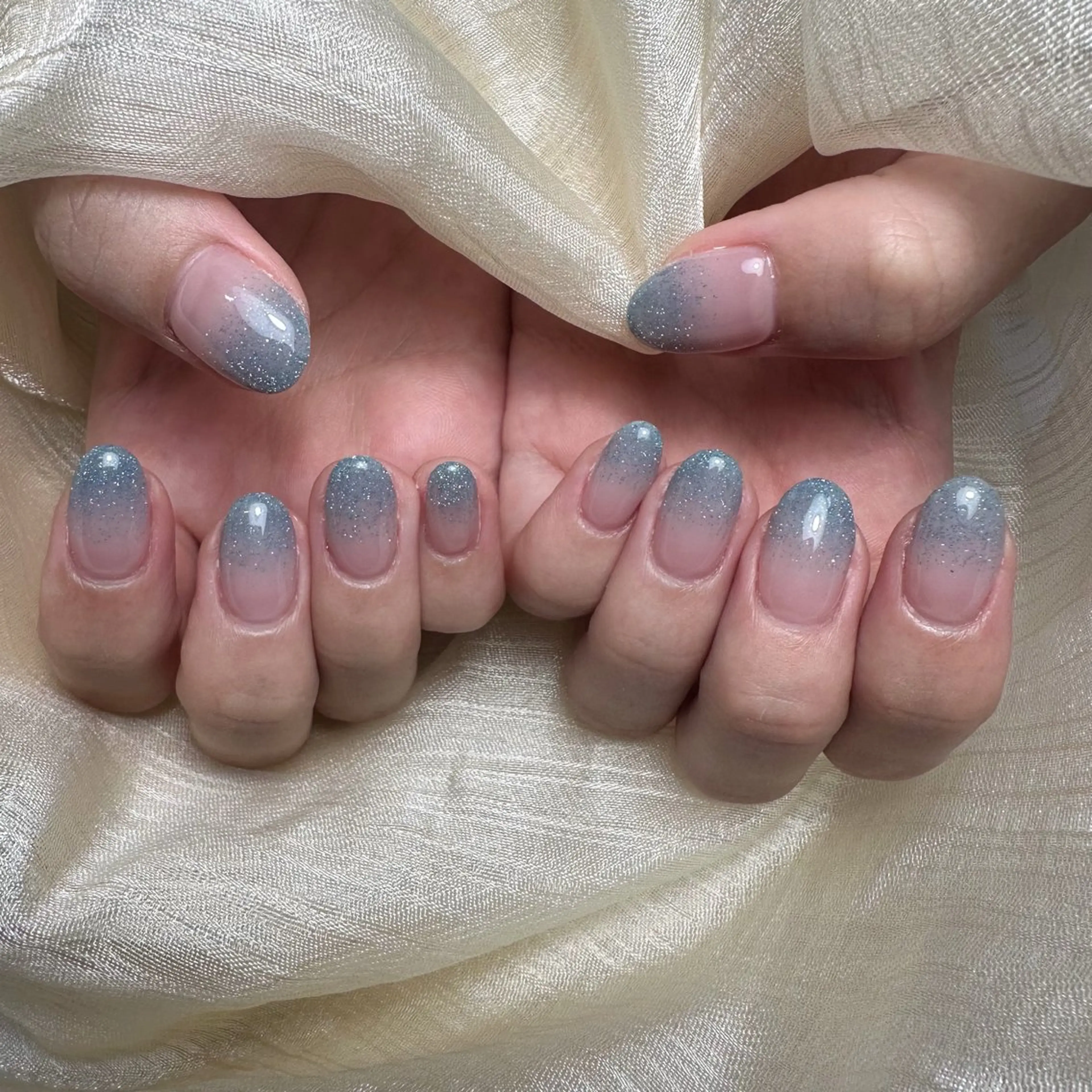 ネイル ラメ(グリッター) ラメグラデーション ハンドネイル M' nailのネイルデザイン