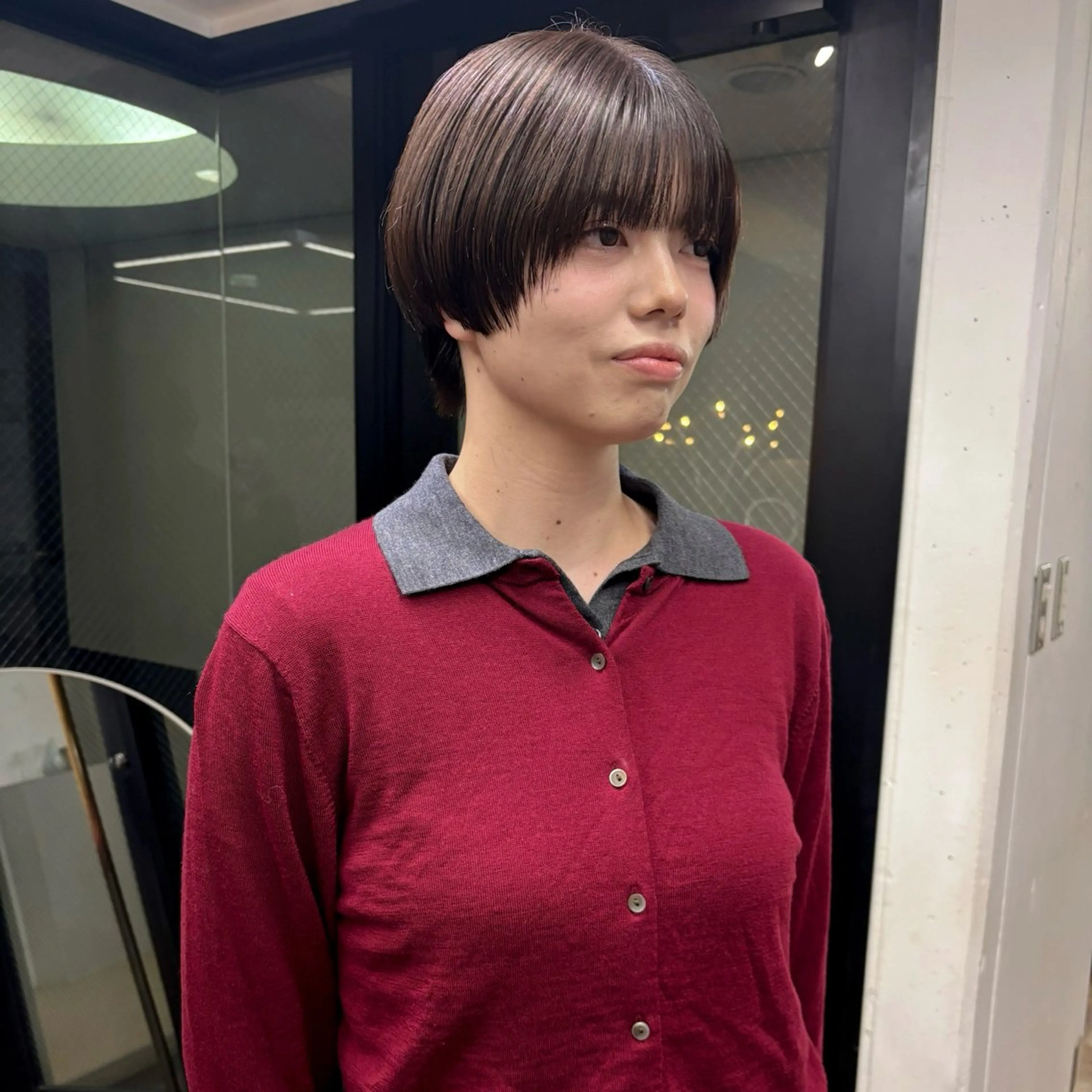 ショート カラー ブラウンカラー ショートヘア カット ヘアカラー トリートメント 柔らかストレートと ツヤカラー/和田陽向のヘアスタイル