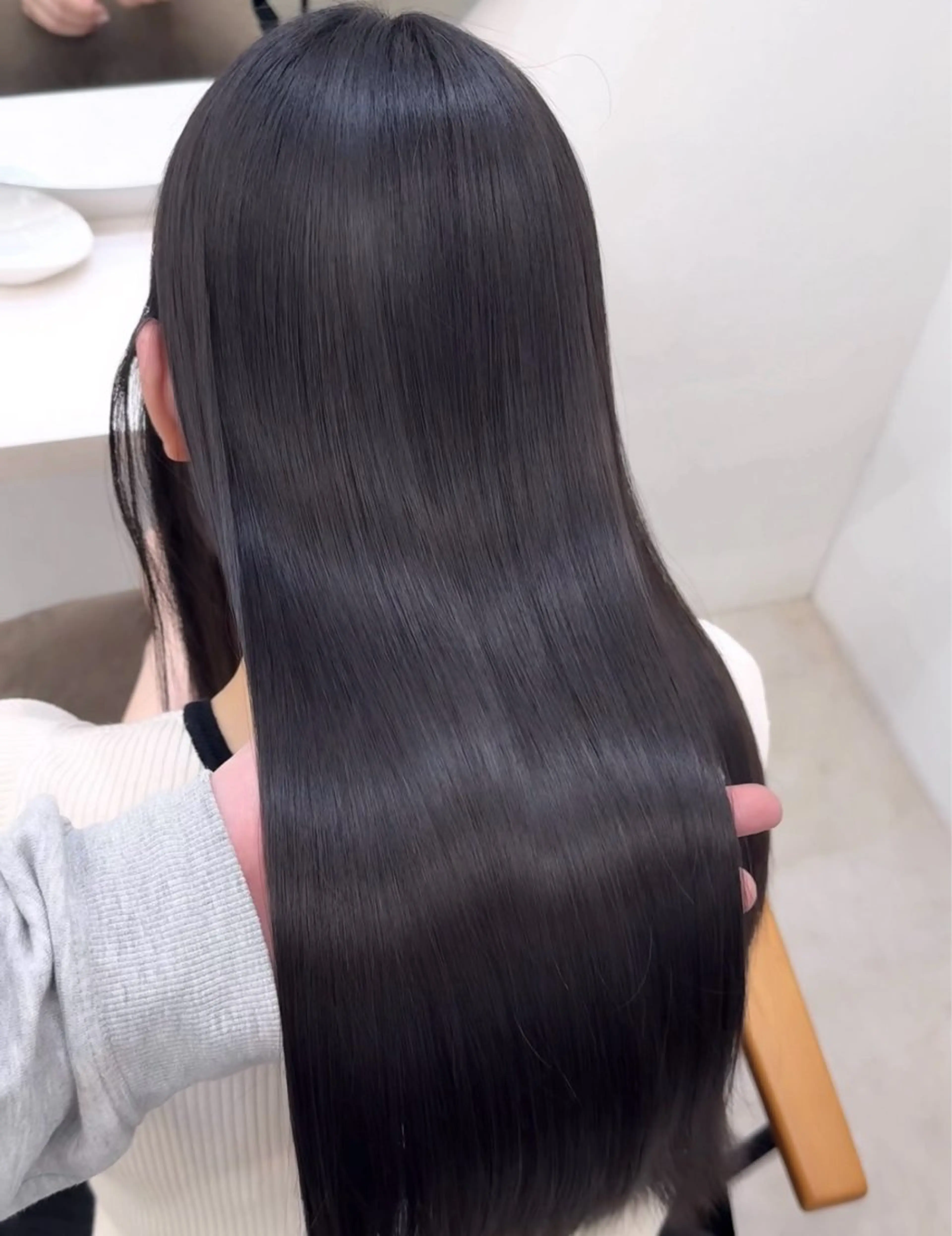 ロング ケアカラー 髪質改善 縮毛矯正 トリートメント 酸性ストレート 髪質改善×縮毛矯正 Core 片山健太のヘアスタイル