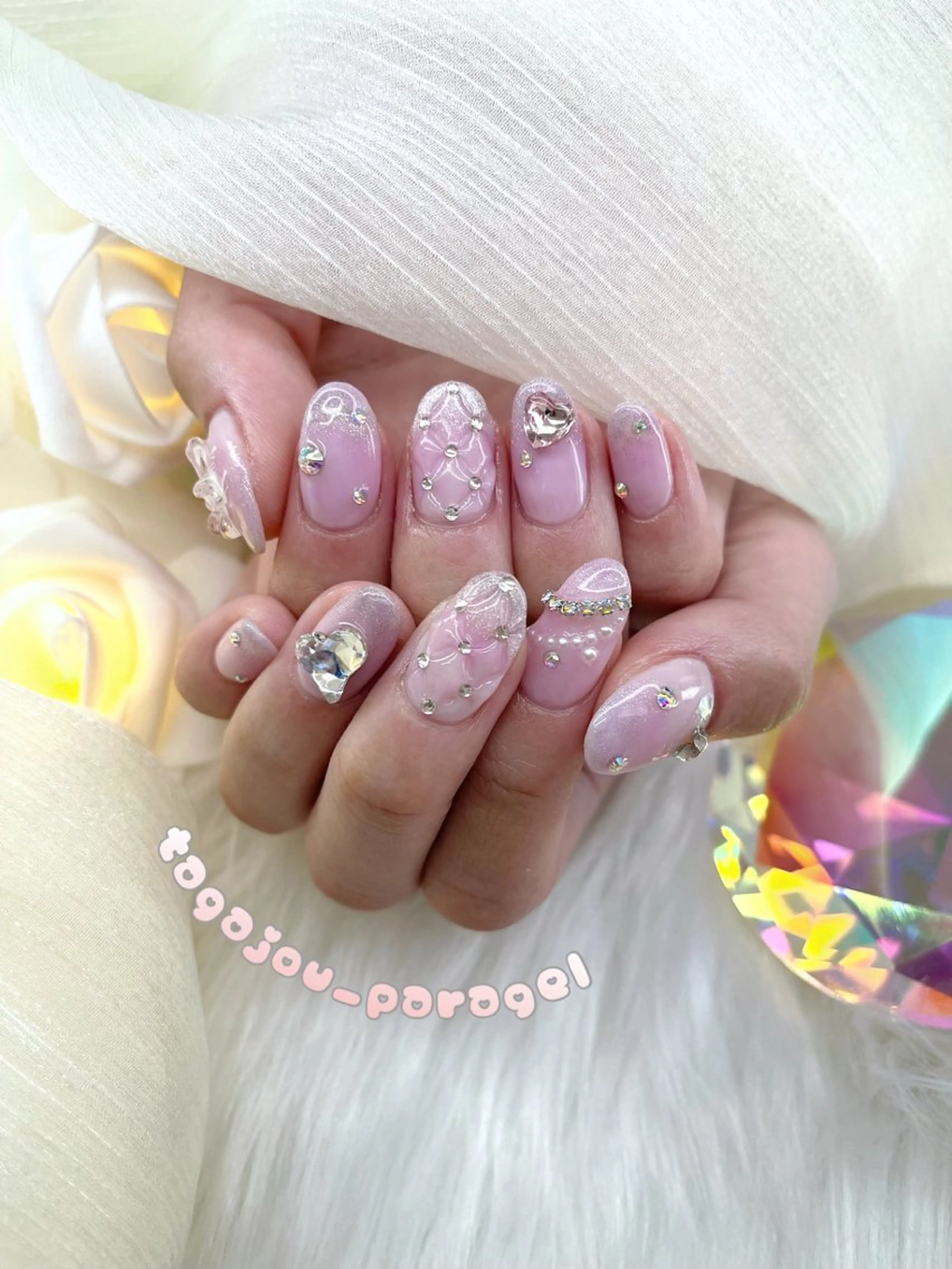 🩷オフなし🩷春キルティングネイル2本🌸の写真