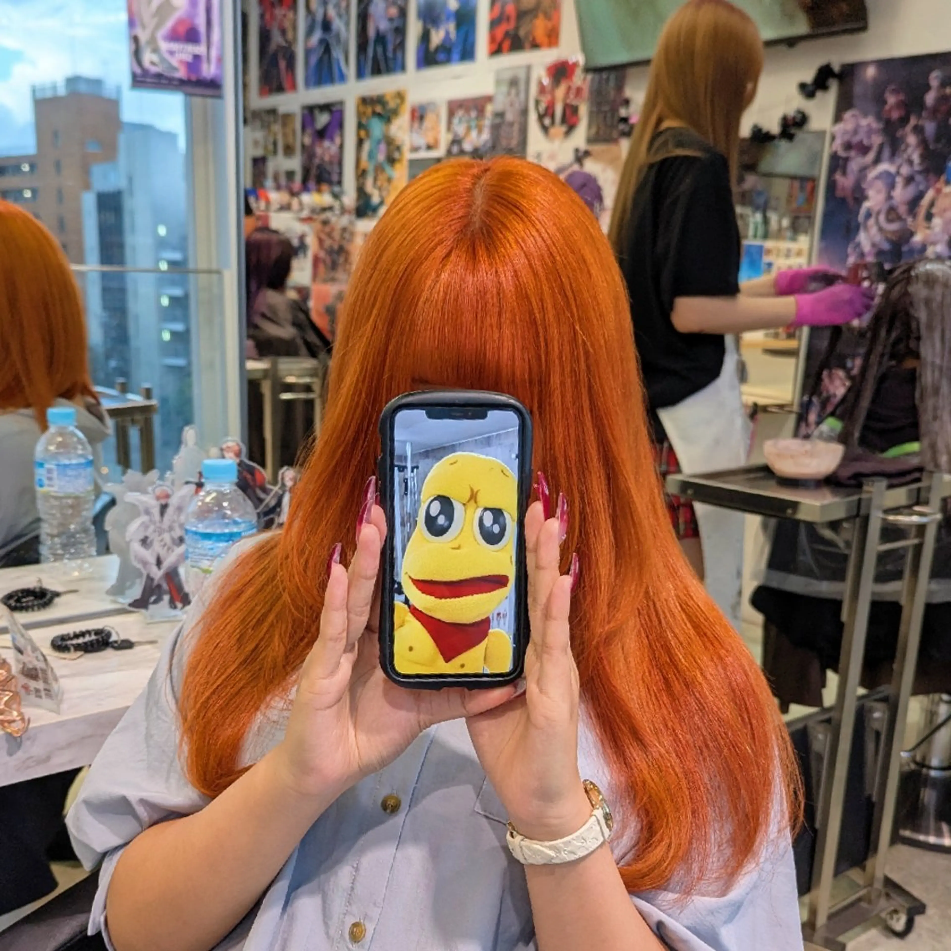 ロング カラー ブリーチ ケアブリーチ オレンジ レイヤーカット ヘアカラー 推しカラー🦉にじさ んじカラー🌈🕒✨のヘアスタイル
