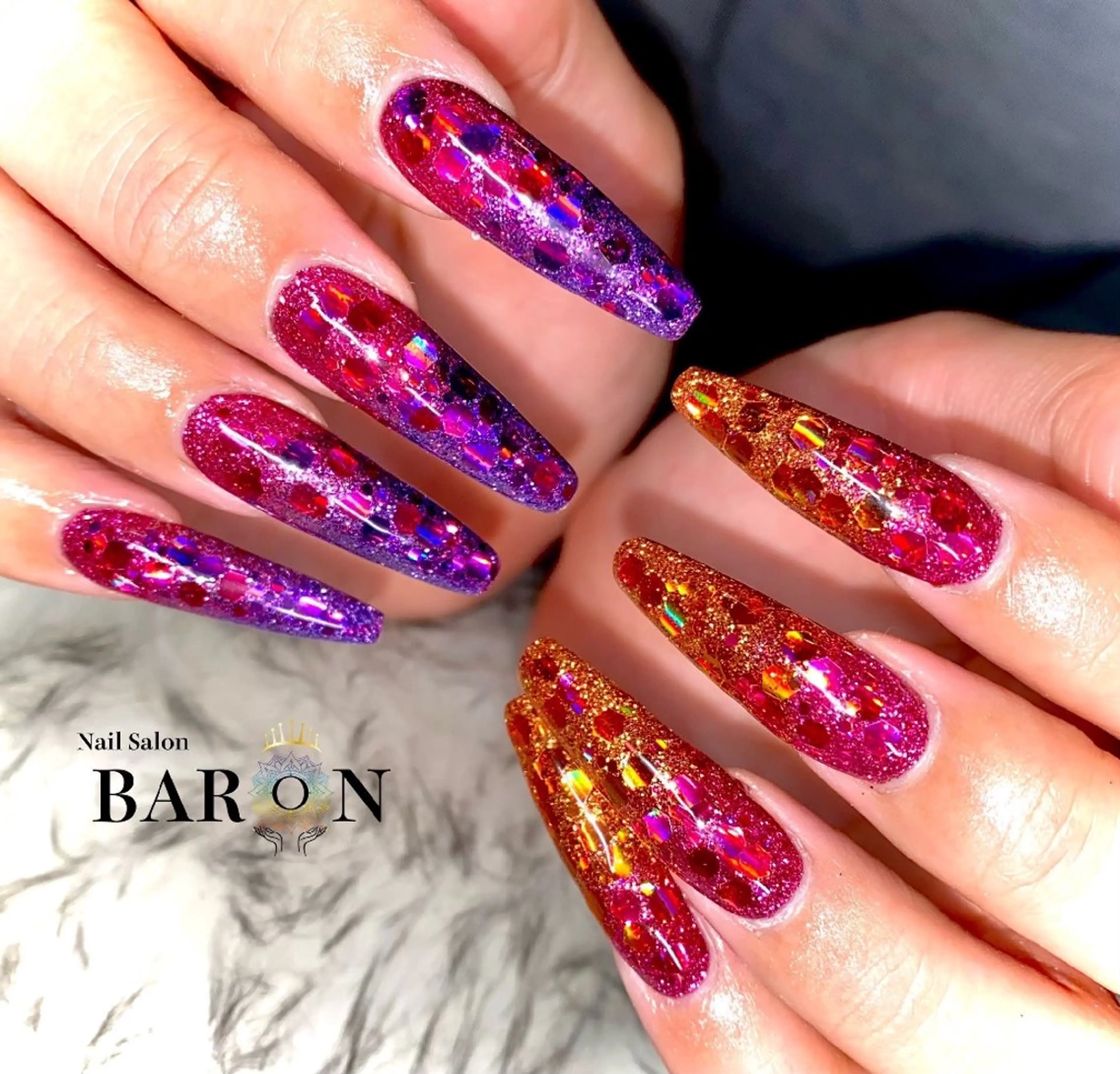 ネイル ハンドネイル ♛︎BARON♛︎ SUMIREのネイルデザイン