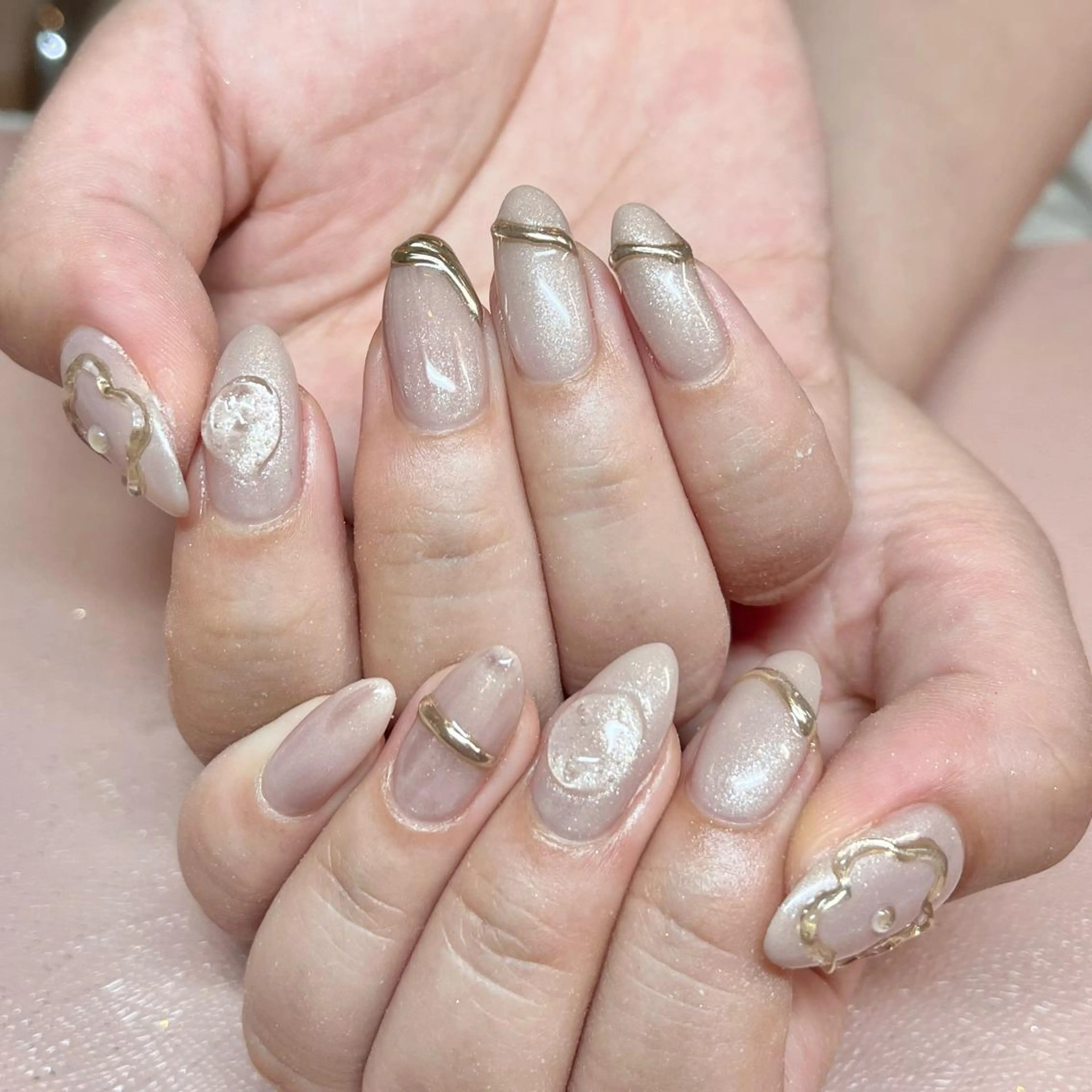 ネイル アートネイル クリアネイル ラメ(グリッター) ミラーネイル 持ち込み Vogustys Nail 山田のネイルデザイン