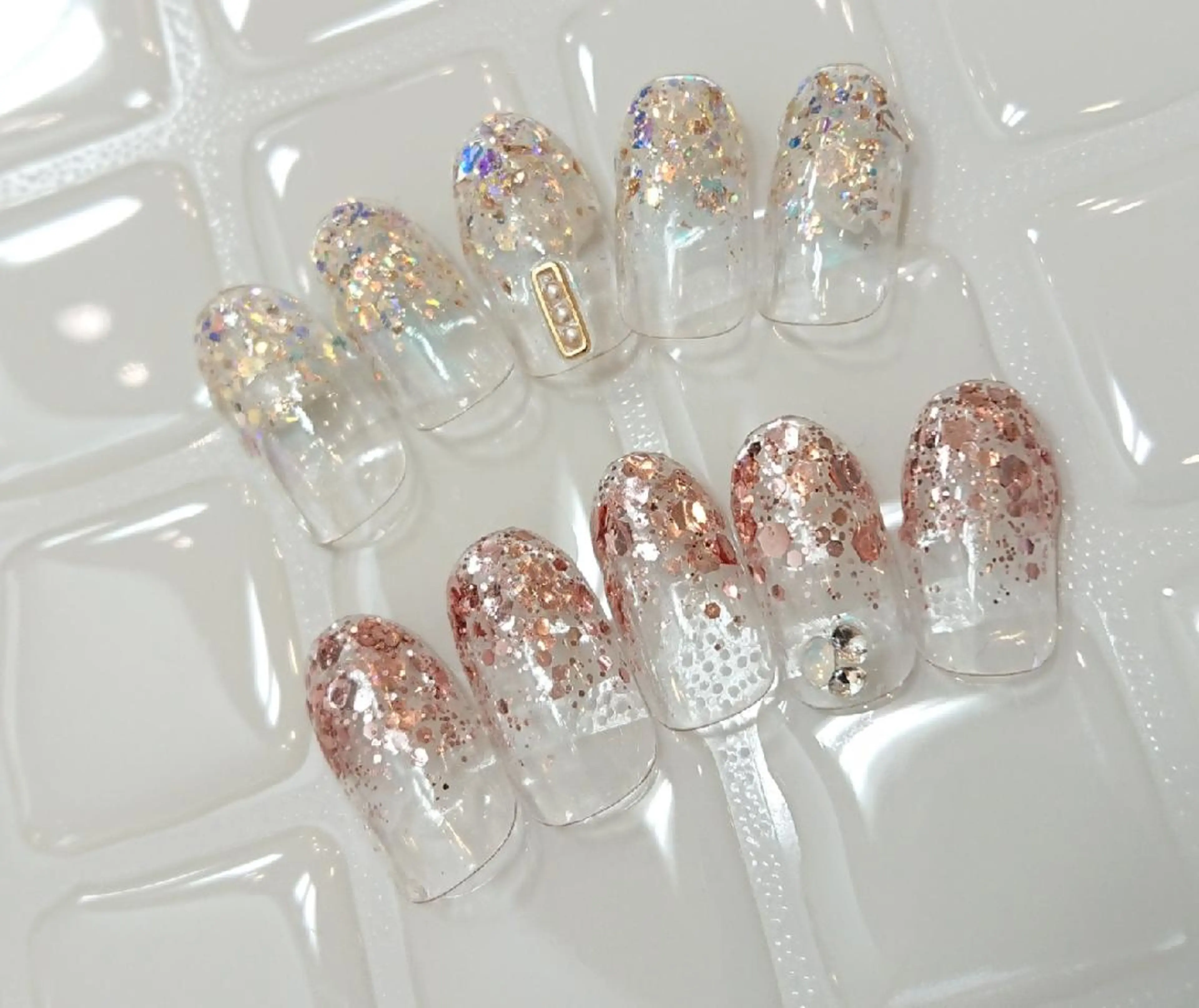 ネイル グラデーション ラメ(グリッター) ラメグラデーション shellnail さなえのネイルデザイン