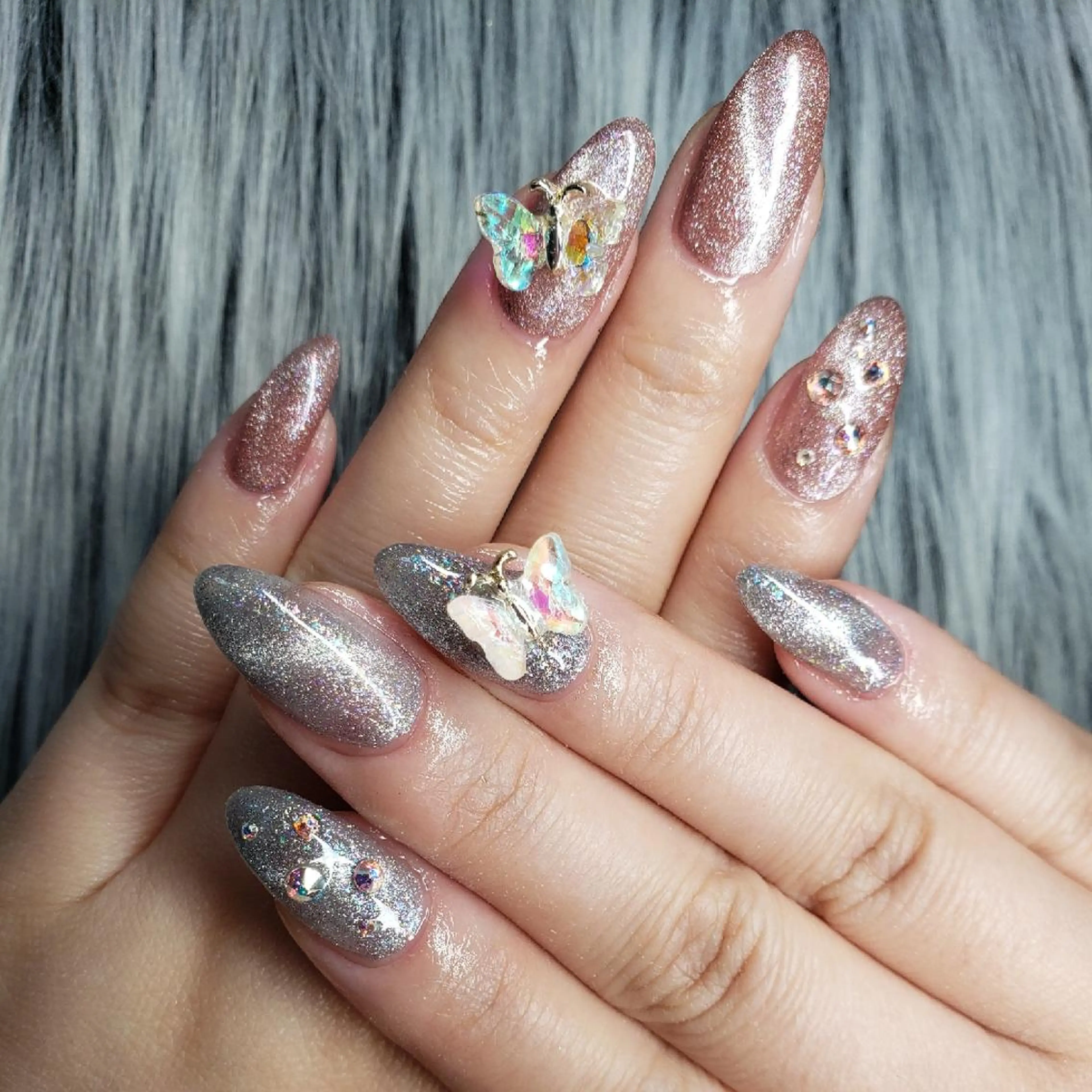 ネイル ブルー ジェルネイル ピンク Nail salon Coco【溝の口駅】のネイルデザイン