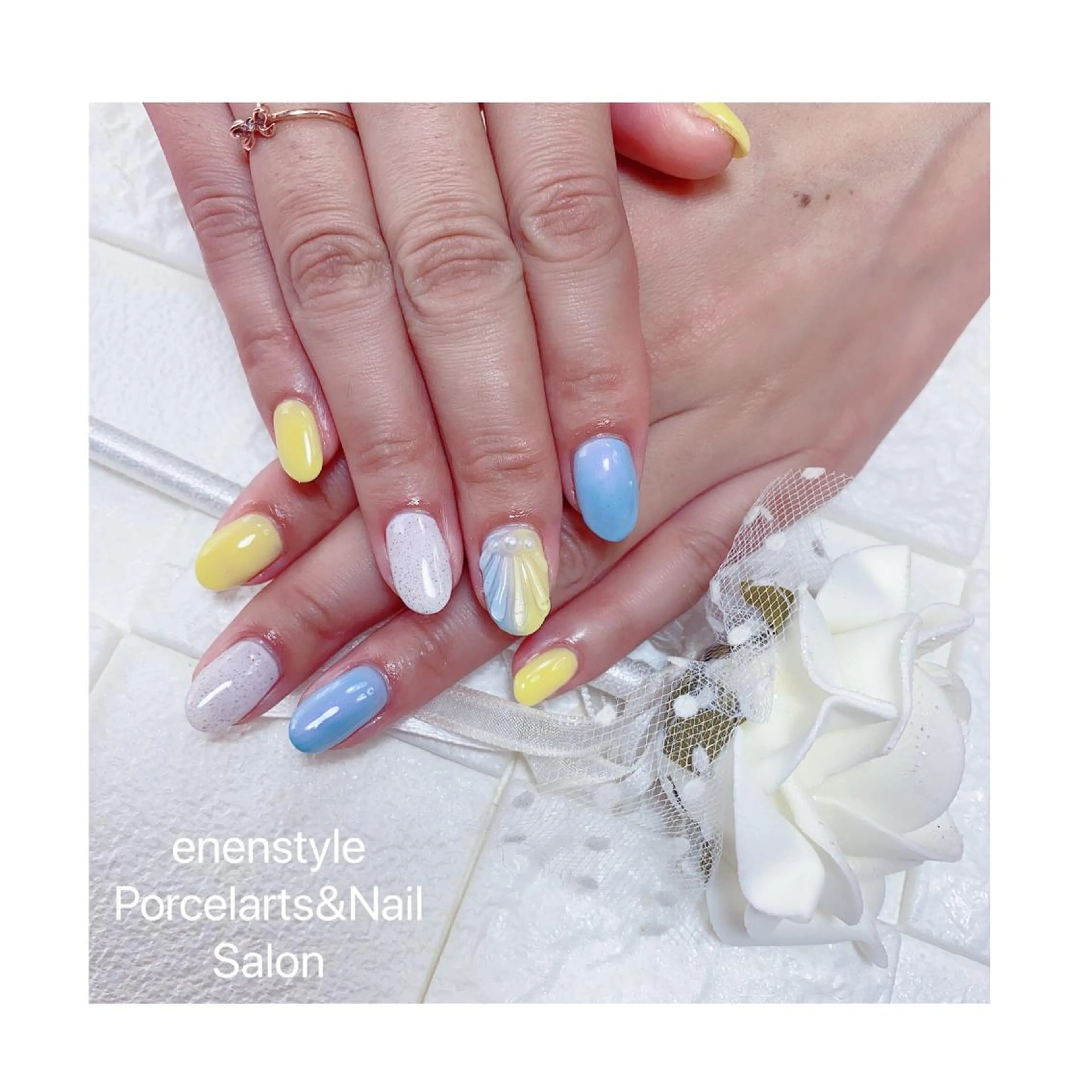 ミディアム ネイル ハンドネイル 👑enen style👑のネイルデザイン