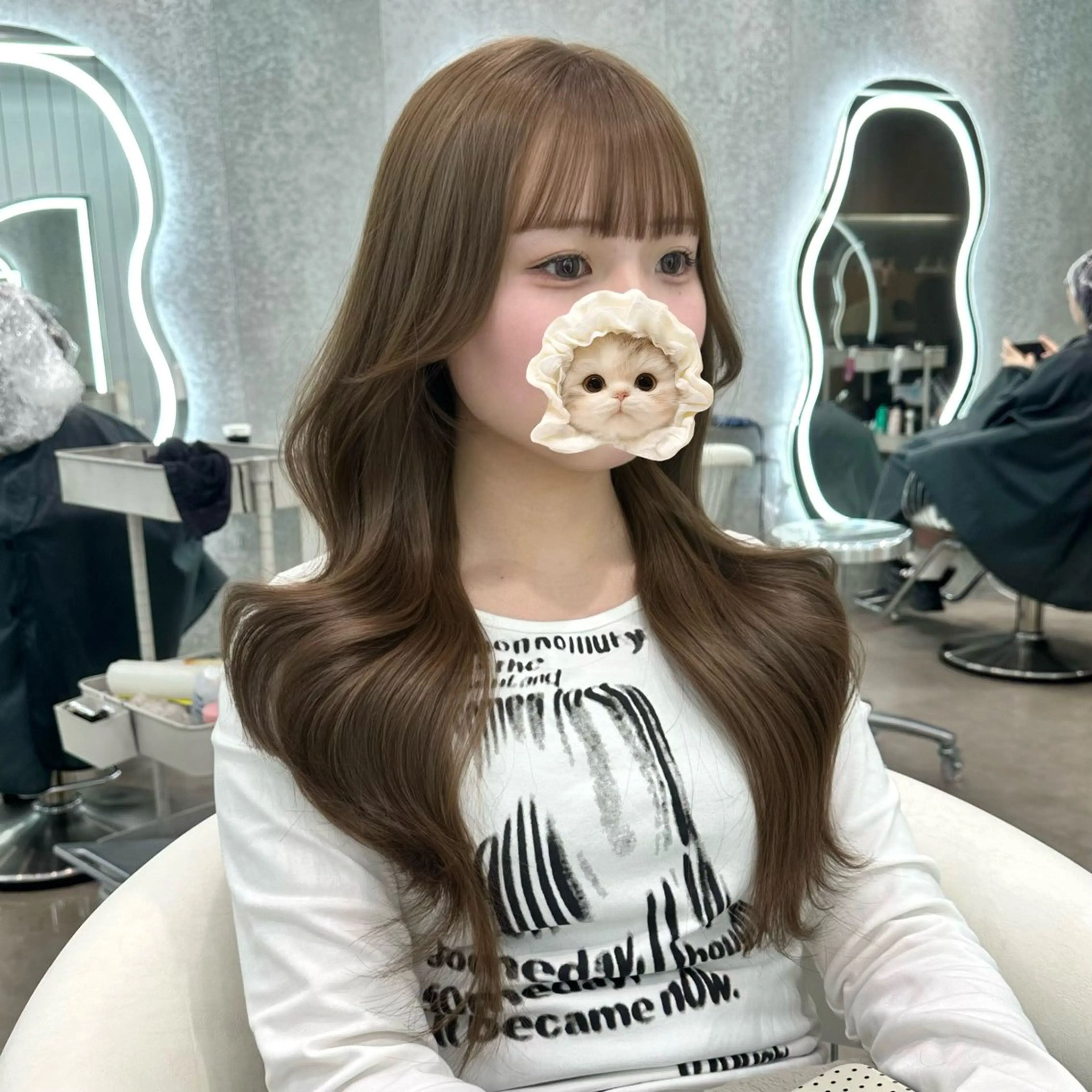 セミロング カラー ヘアアレンジ カット ヘアカラー トリートメント ブリーチなしW🎀 髪質改善／はのんのヘアスタイル