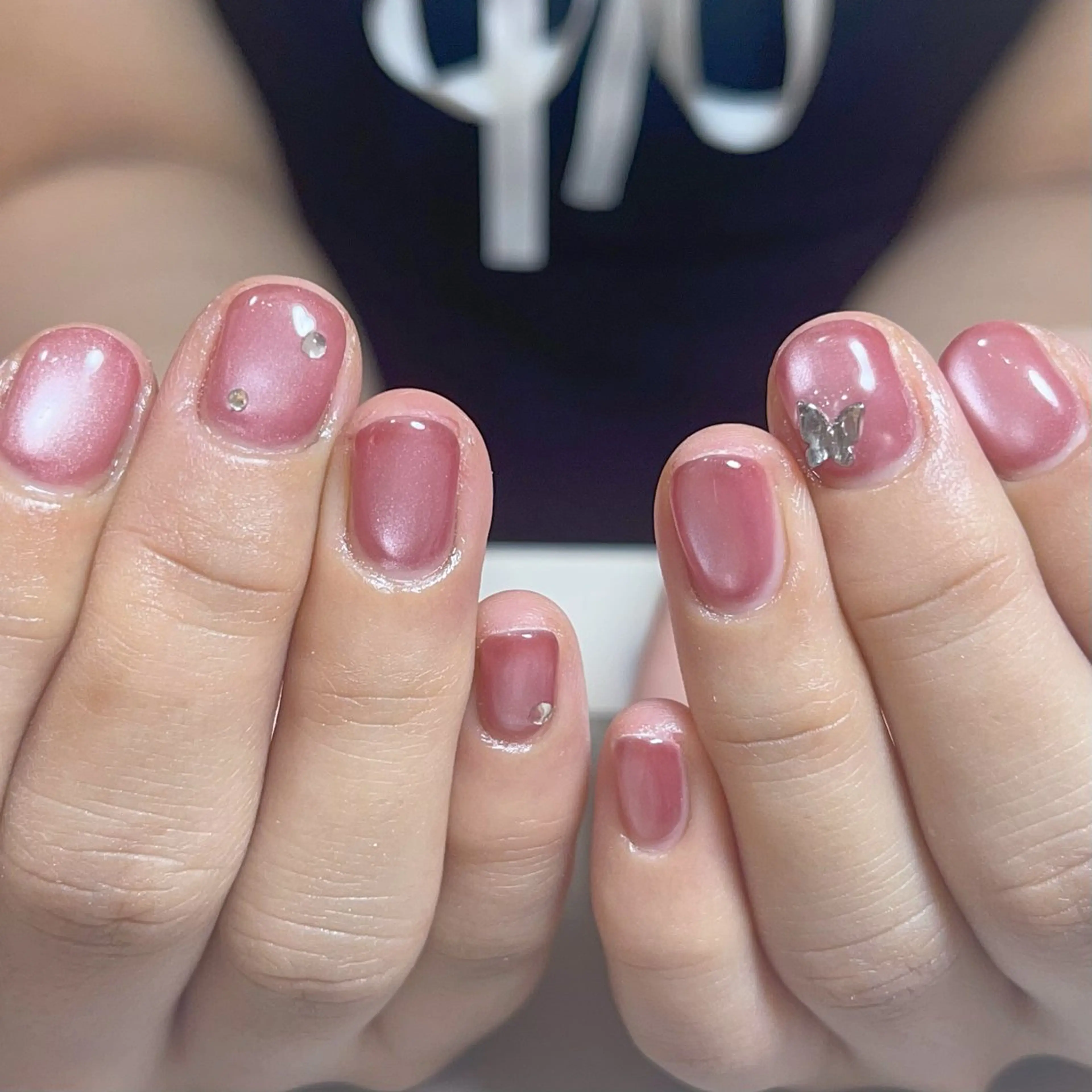 ネイル フレンチネイル ガーリー ガラスフレンチ 韓国ネイル ロングネイル ハンドネイル Venus nail チップ長さだし専門店のネイルデザイン