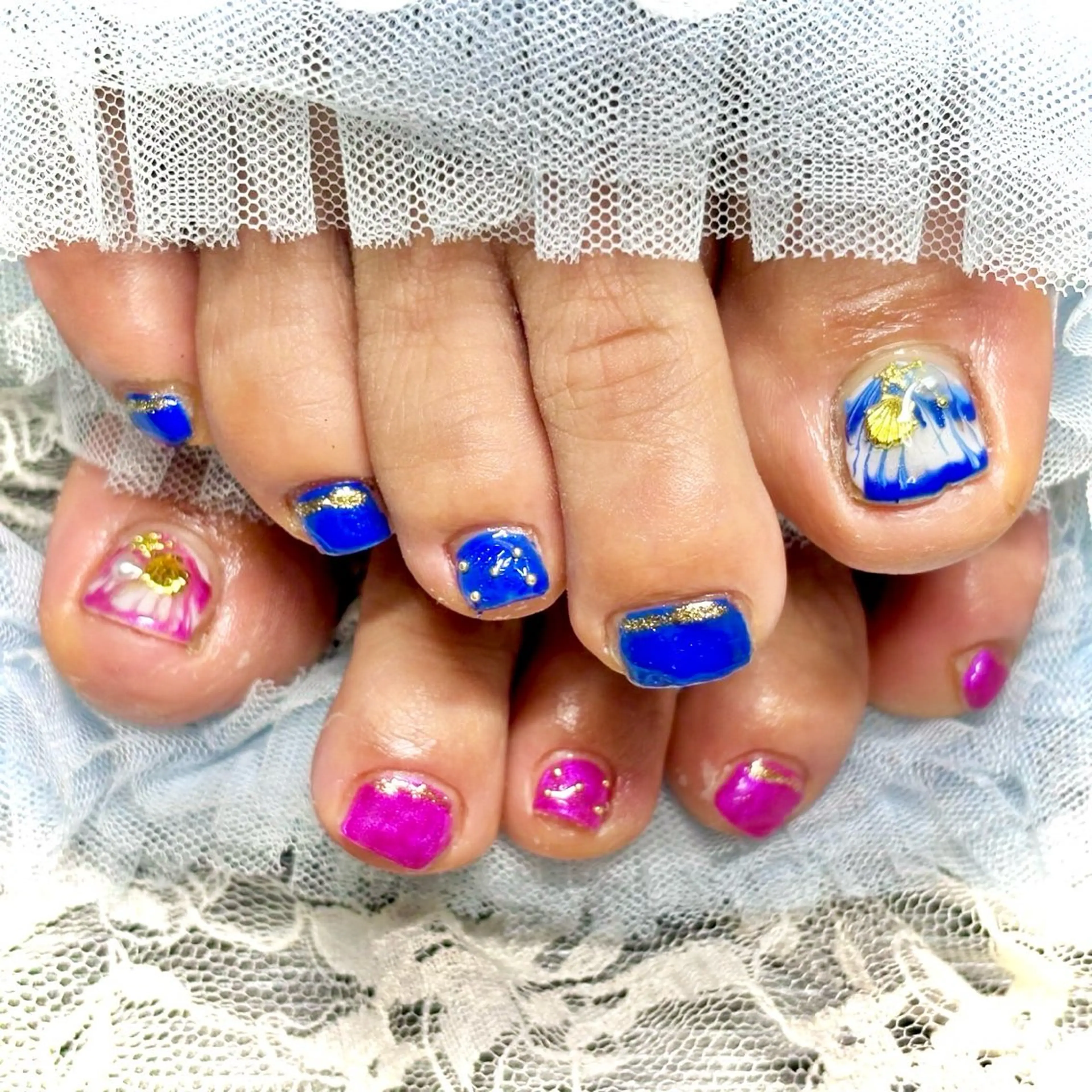 ネイル フットネイル 韓国ネイル 夏ネイル ワンホンネイル miminon 自宅ネイルサロンのネイルデザイン