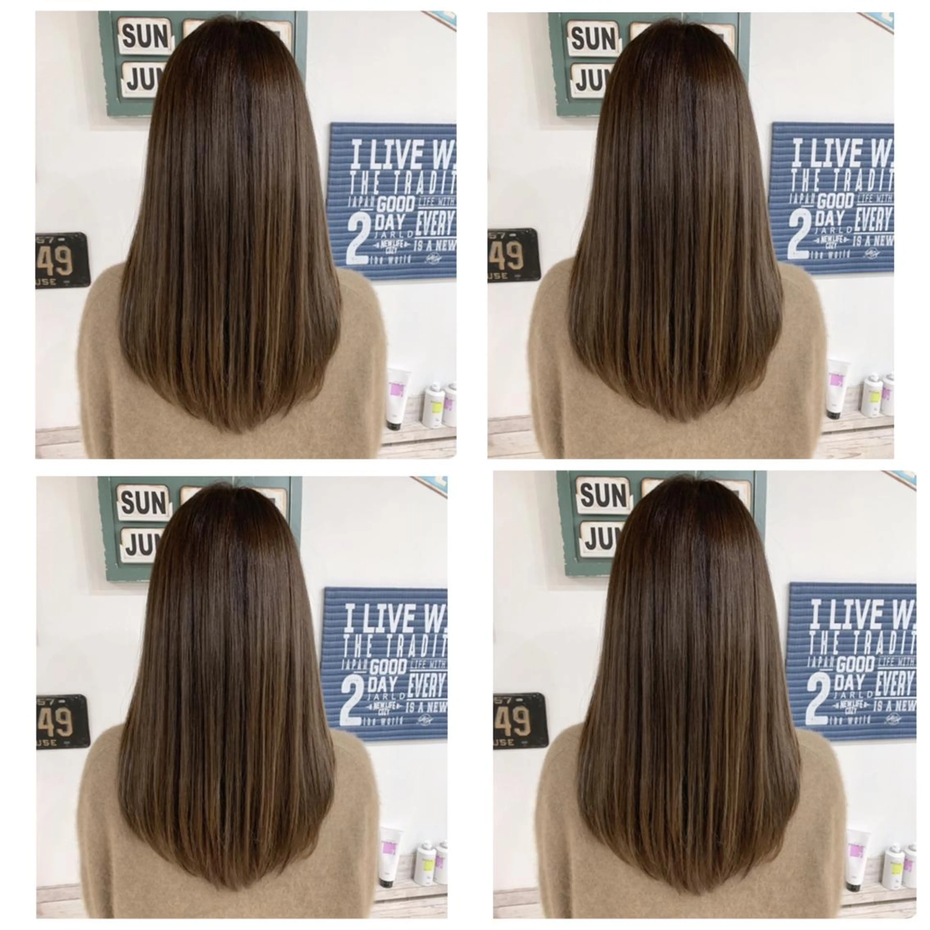 セミロング カラー カット ヘアカラー 京都大人女性ショート 徒歩1分/秋山のヘアスタイル