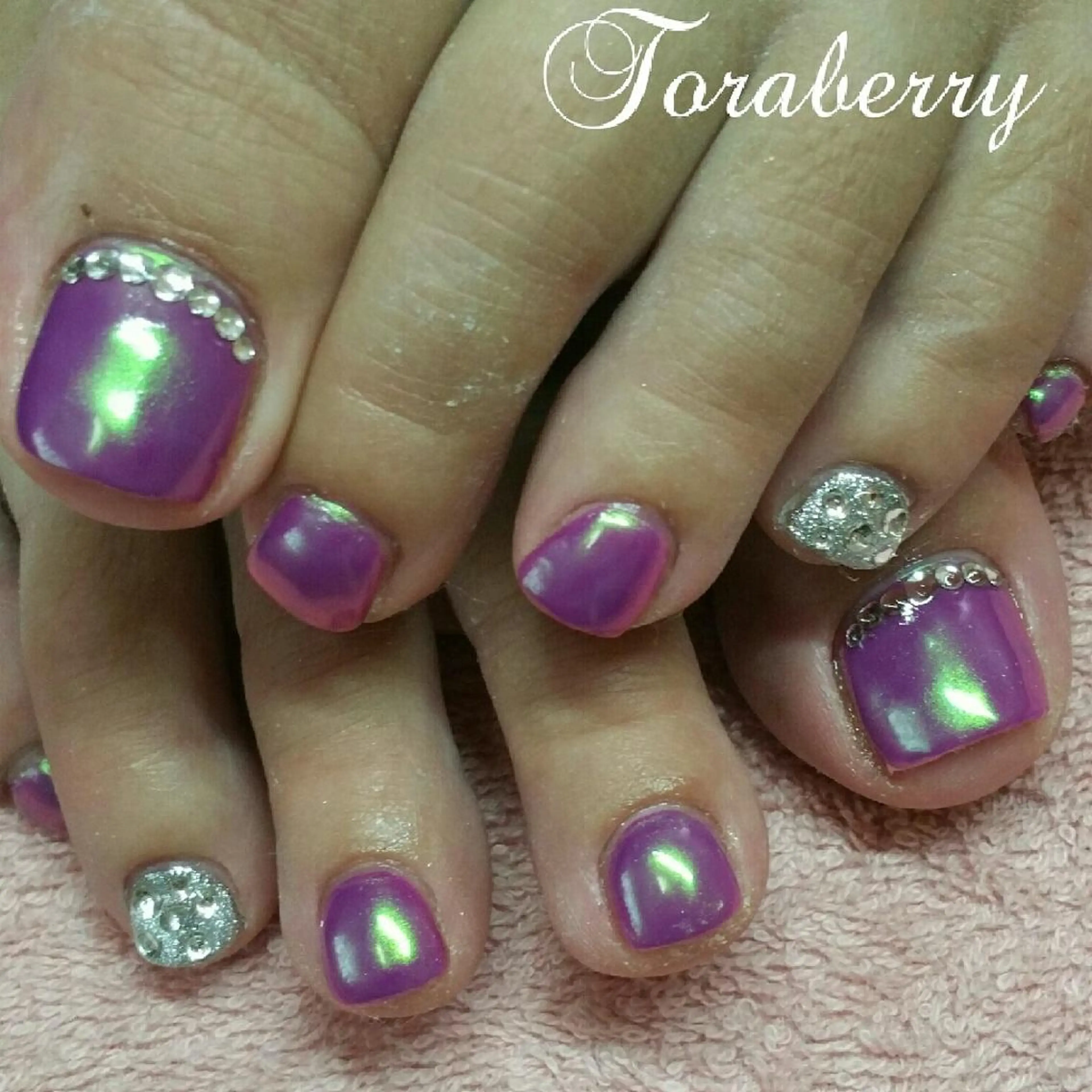 ネイル ミラーネイル フットネイル ネイリスト なつみのネイルデザイン