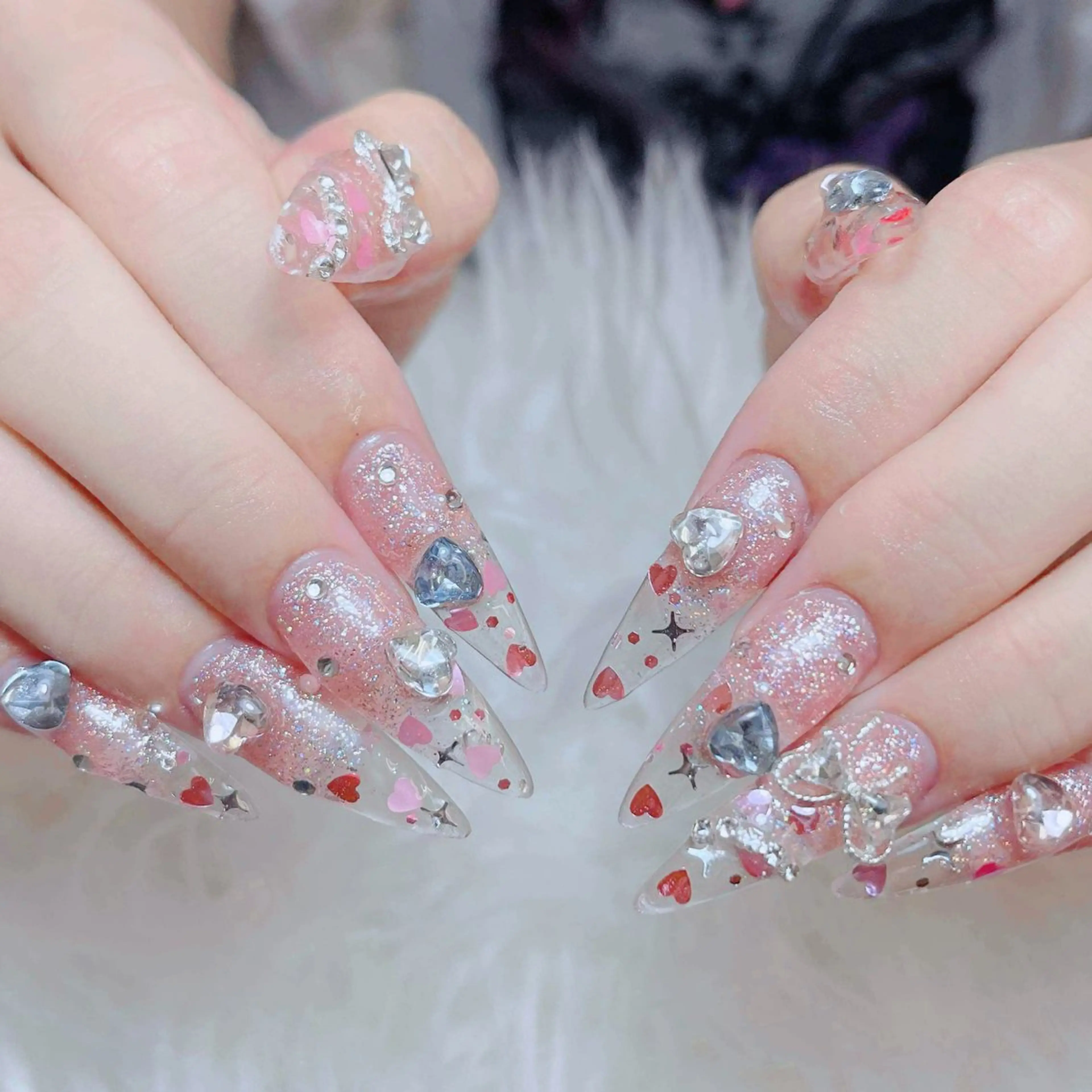 ネイル チークネイル 長さ出し フレンチネイル ジェルネイル ガラスフレンチ ハンドネイル anh nail anne🤍のネイルデザイン