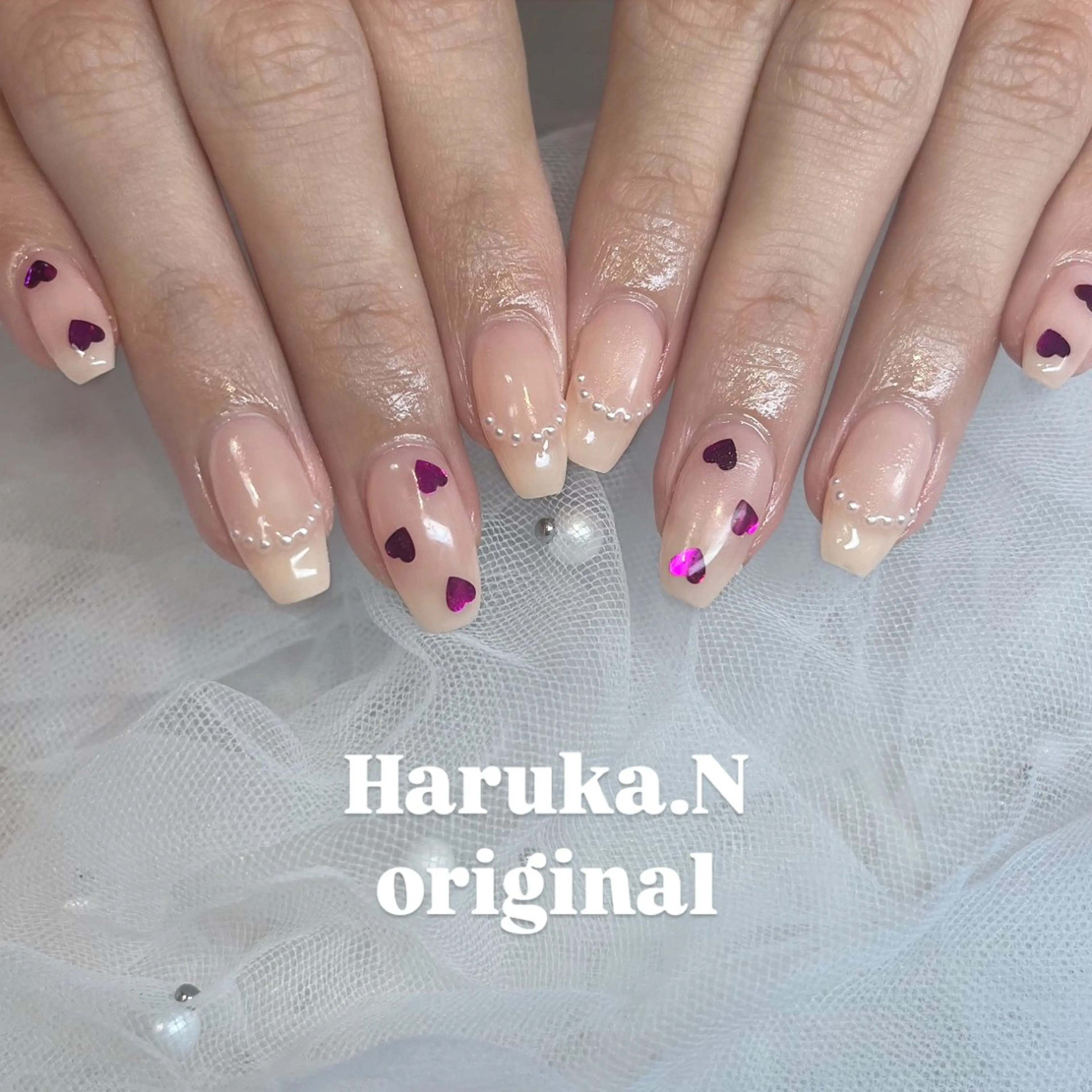 ネイル ガーリー ハンドネイル はあとねいる天王町店所属・HARUKA 🐼のネイルデザイン