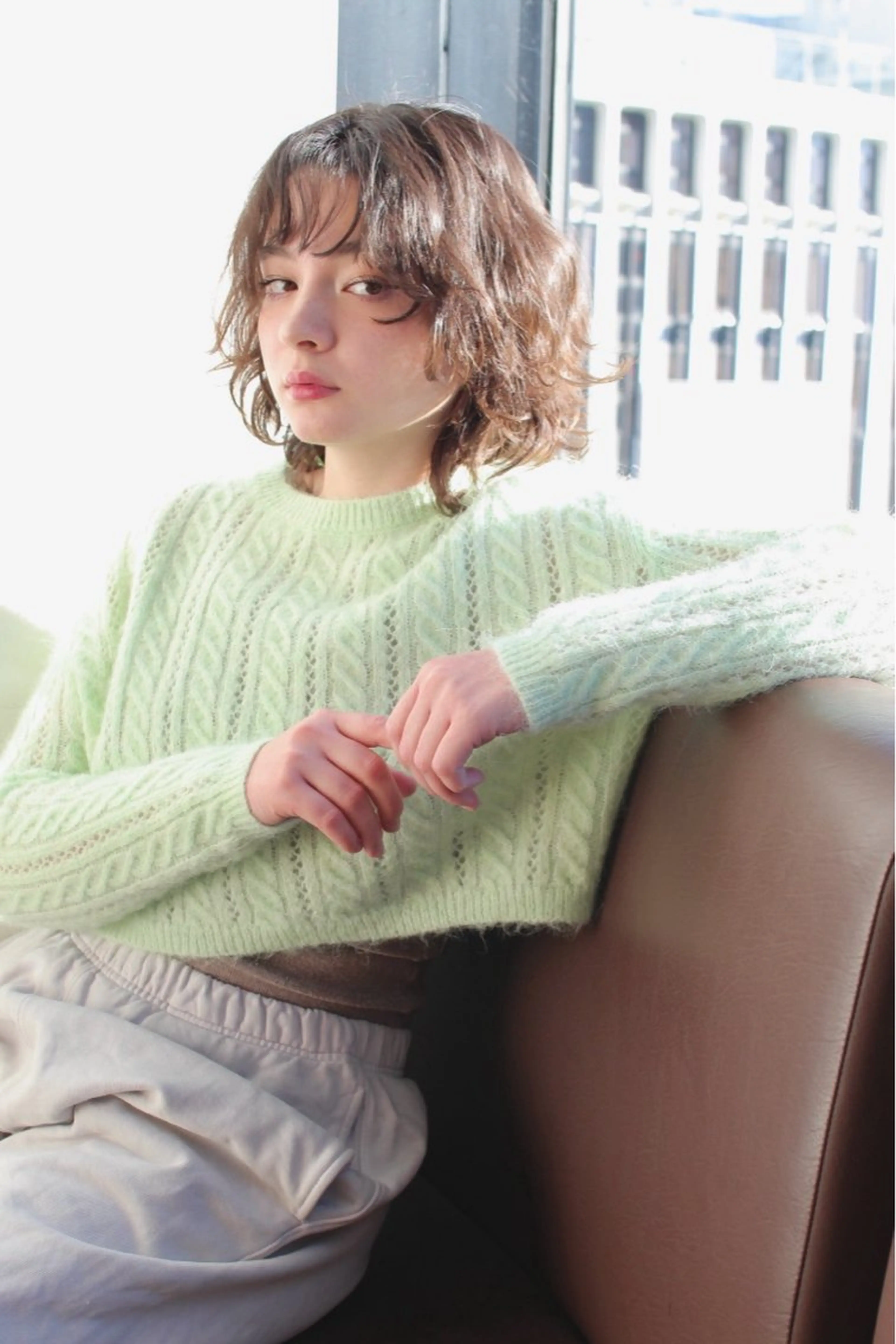 ミディアム パーマ ミディアムパーマ カット パーマ 千 田のヘアスタイル