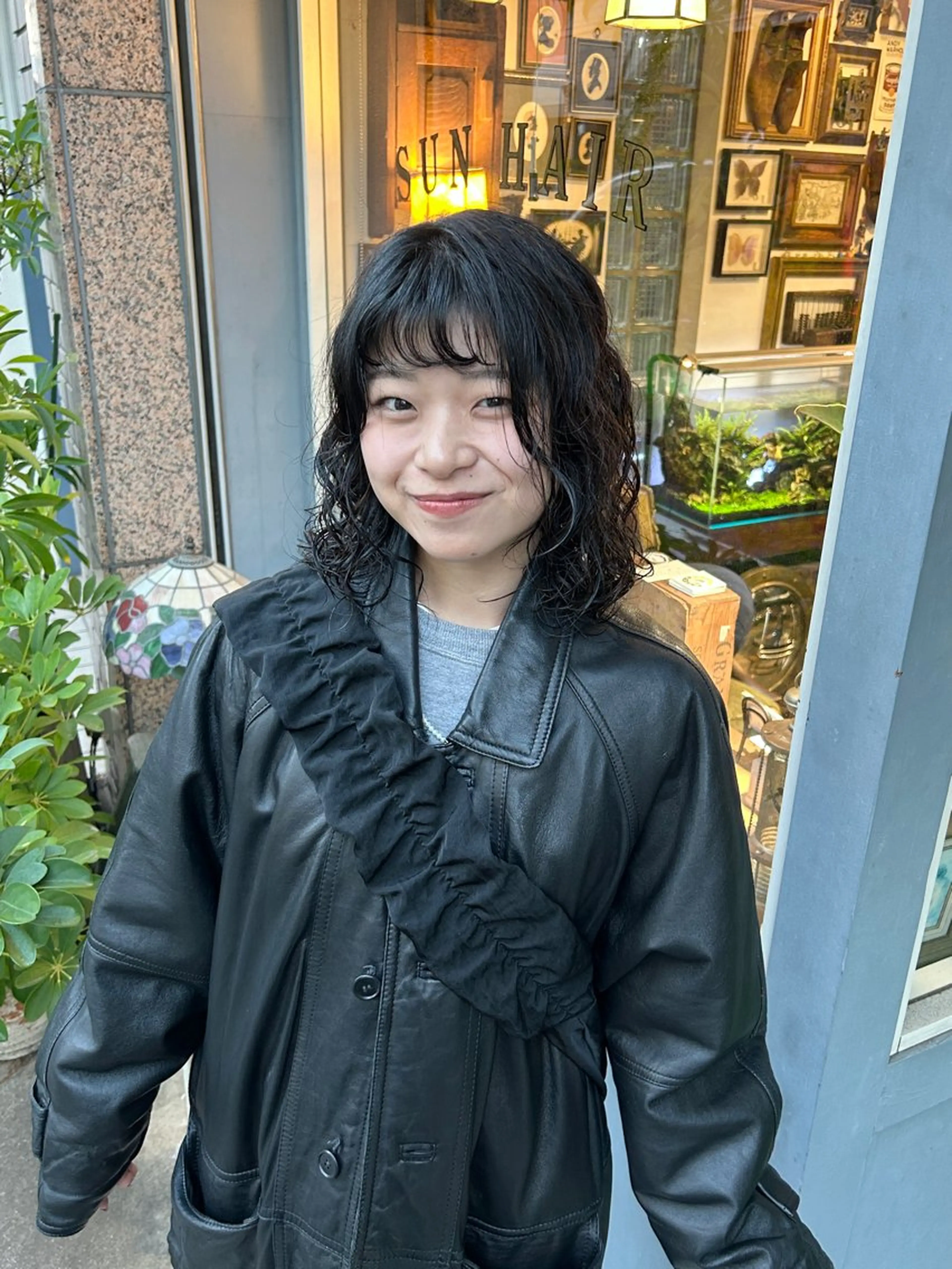 ミディアム パーマ カット パーマ トリートメント 清水千優/パーマ/ メンズパーマのヘアスタイル