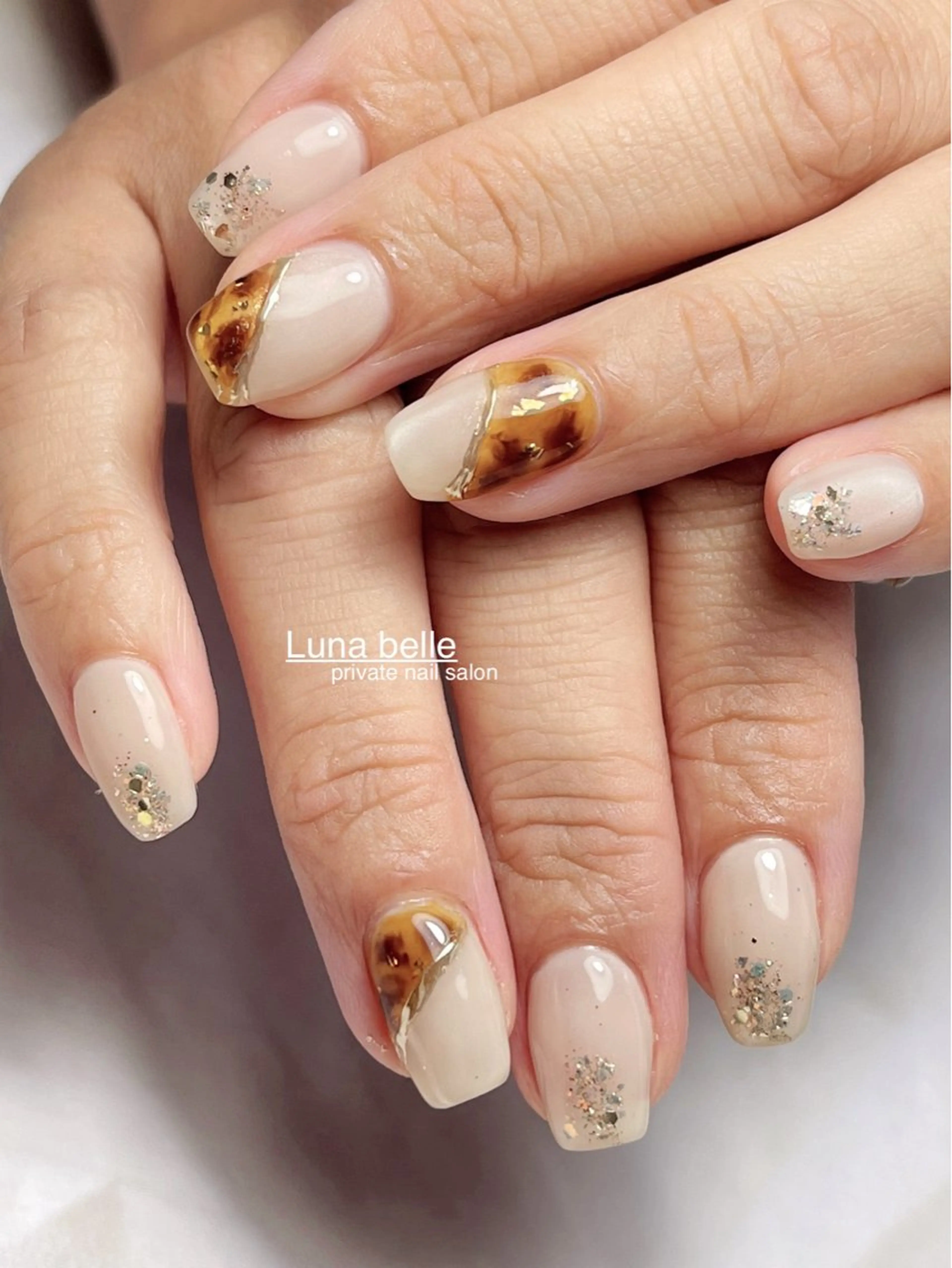 ネイル べっ甲ネイル ハンドネイル LUNA BELLEのネイルデザイン