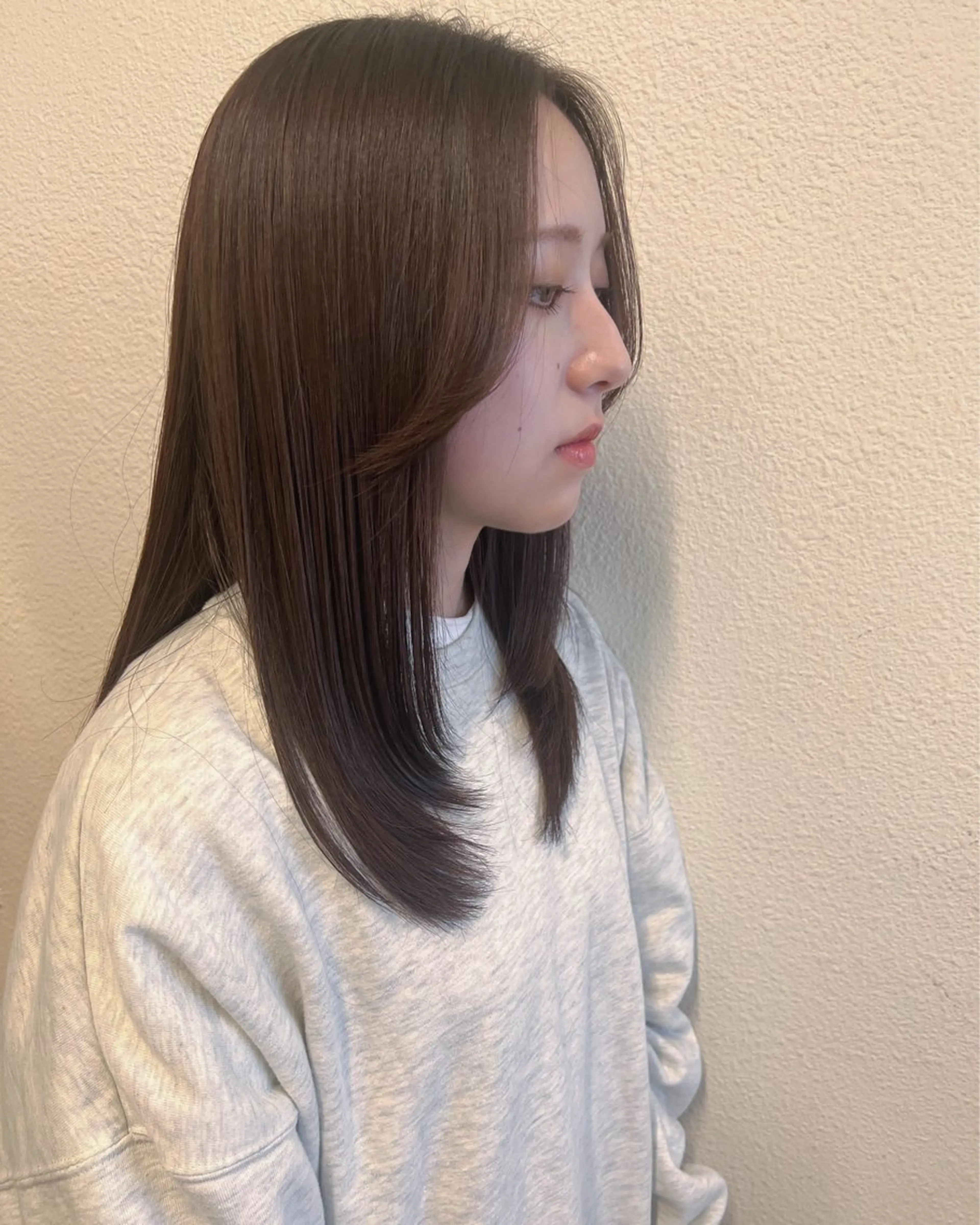 セミロング カラー 韓国風ヘア レイヤーカット 🌼こやま かおり🌼のヘアスタイル