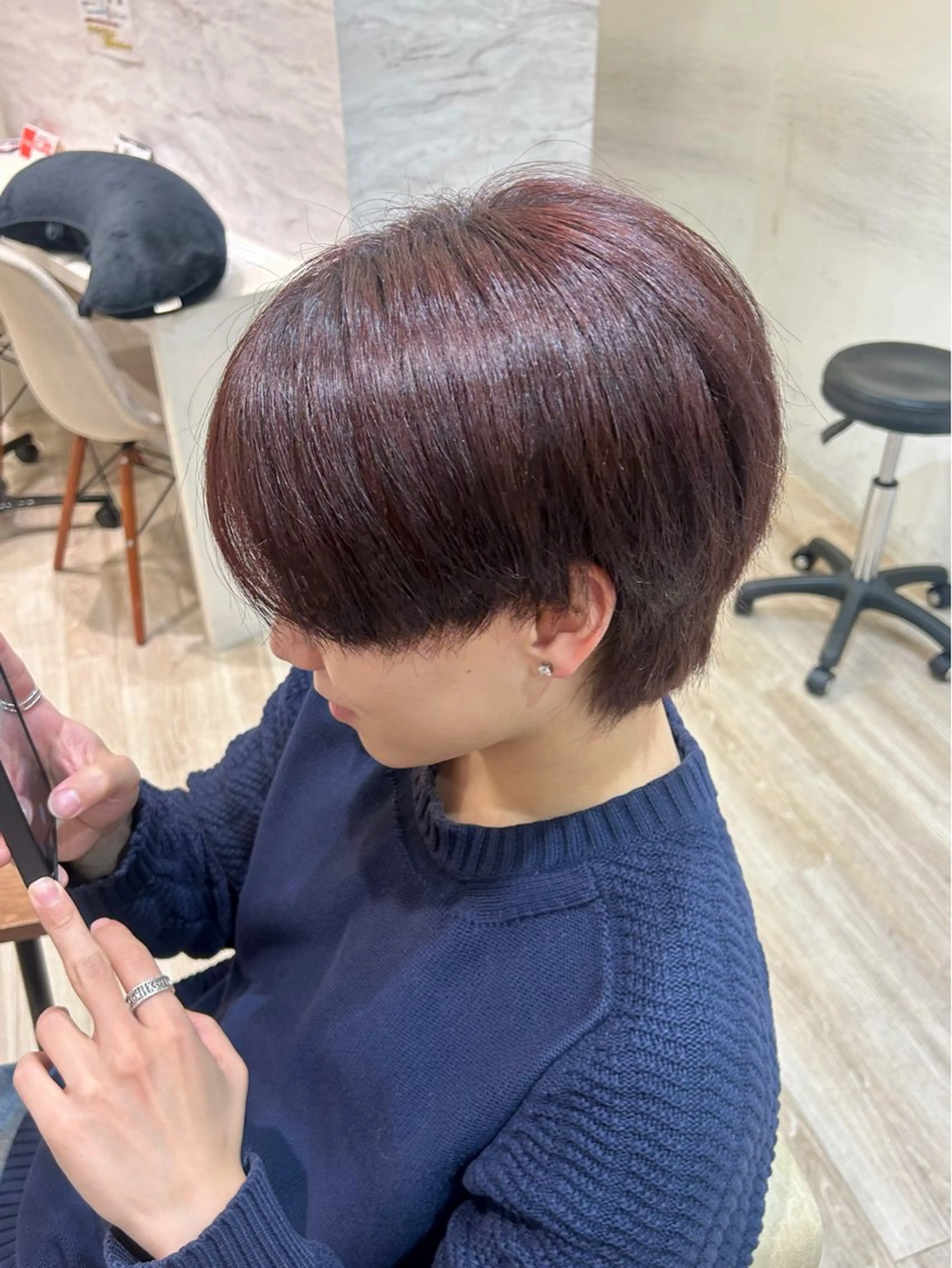 カラー メンズ ブラウンカラー イルミナカラー レッドカラー カット ヘアカラー ✧HINA✧ 韓国風/レイヤーのヘアスタイル