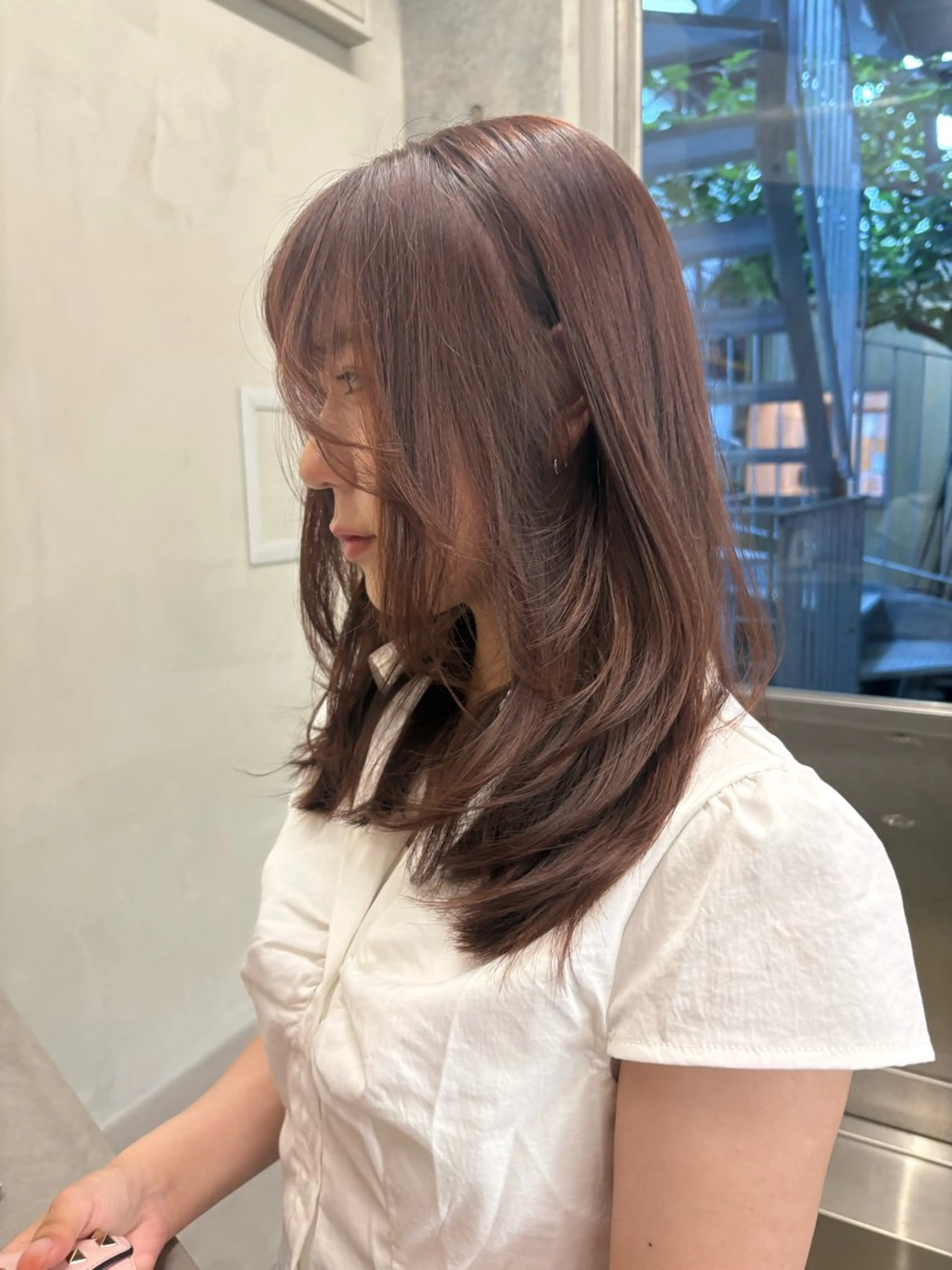 ミディアム カラー カット ヘアカラー トリートメント レイヤー/柔色 カラー/SAkiのヘアスタイル