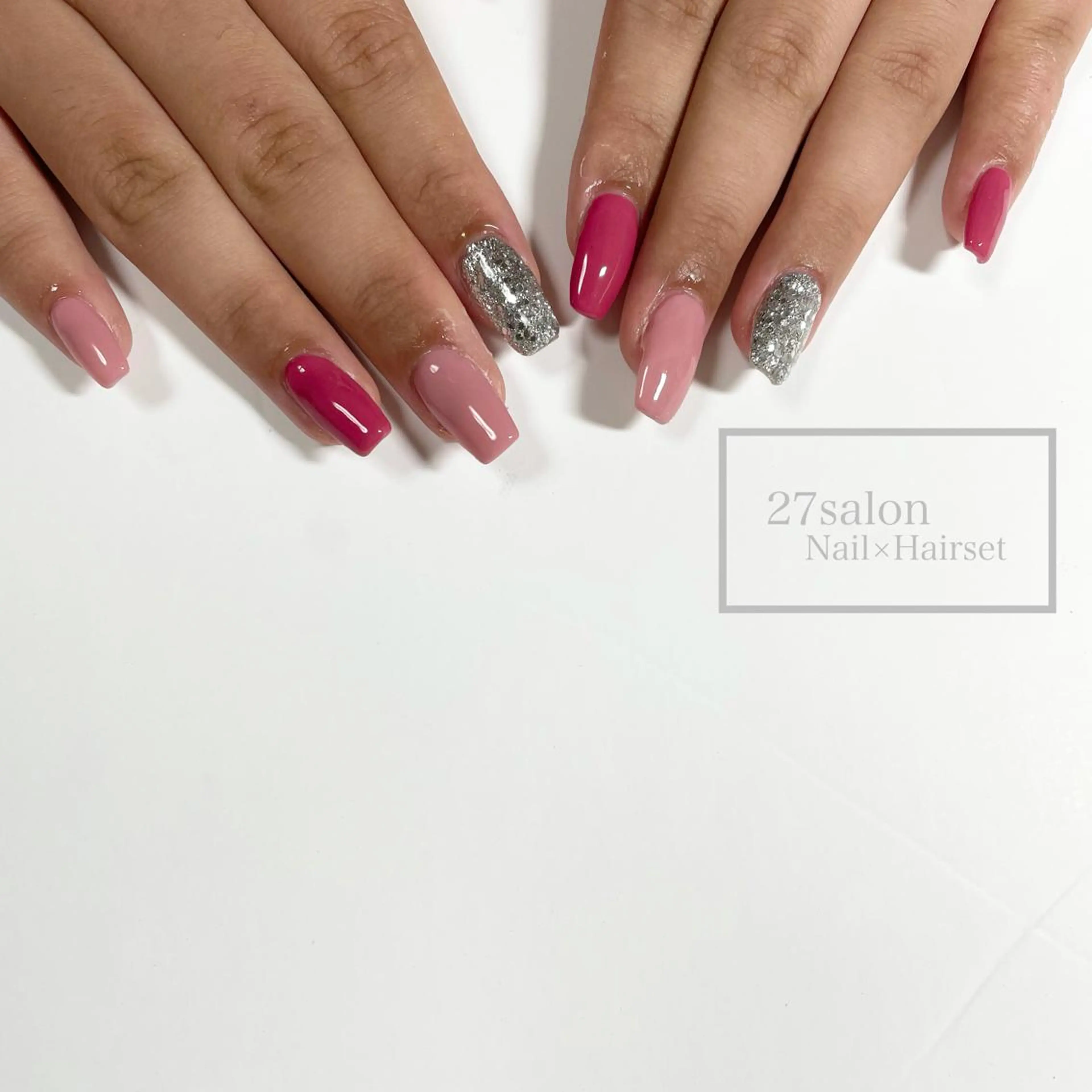 ネイル ピンク シンプルネイル 27salon yuinaのネイルデザイン