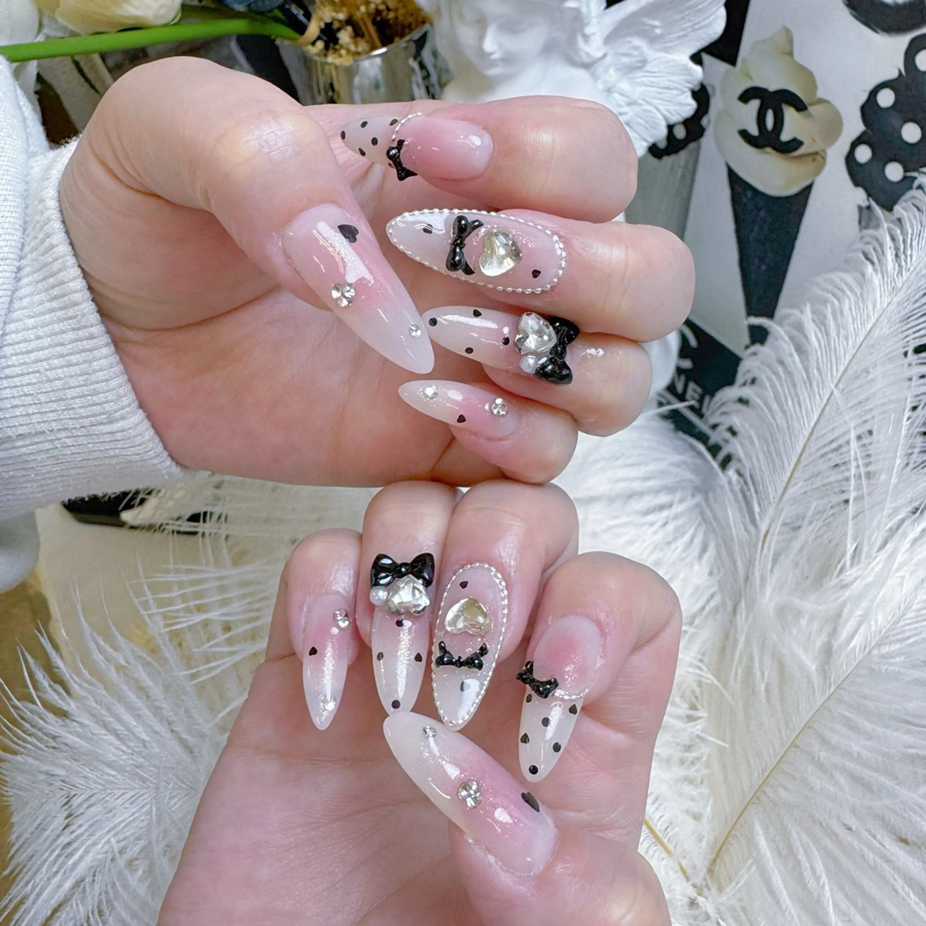 ネイル クリアネイル キラキラネイル 韓国ネイル マグネットネイル ピンク ハンドネイル NailPrincess所属・princess スカルプ専門店のネイルデザイン