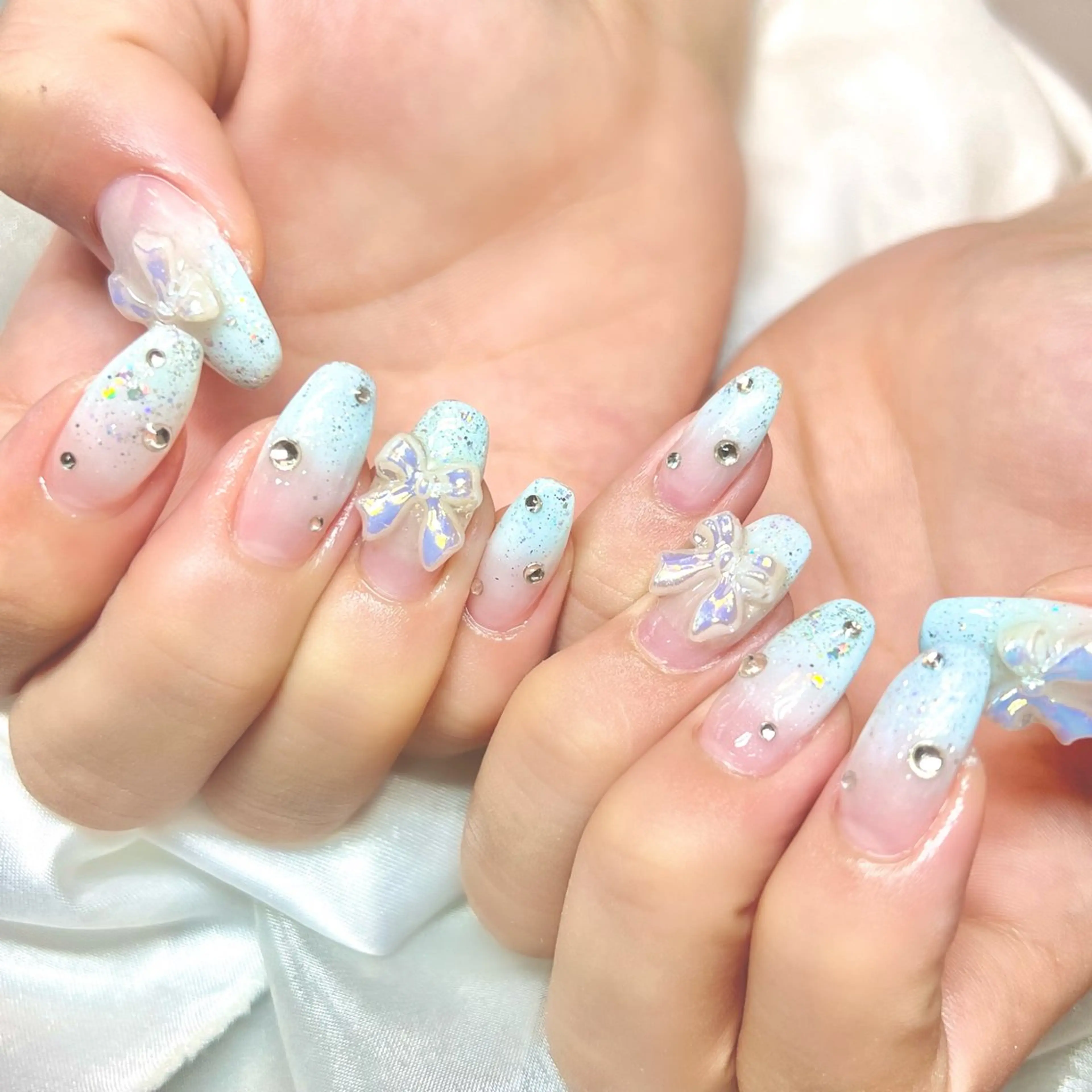 ネイル アートネイル オーロラネイル ジェルネイル 韓国ネイル ロングネイル clover nailのネイルデザイン