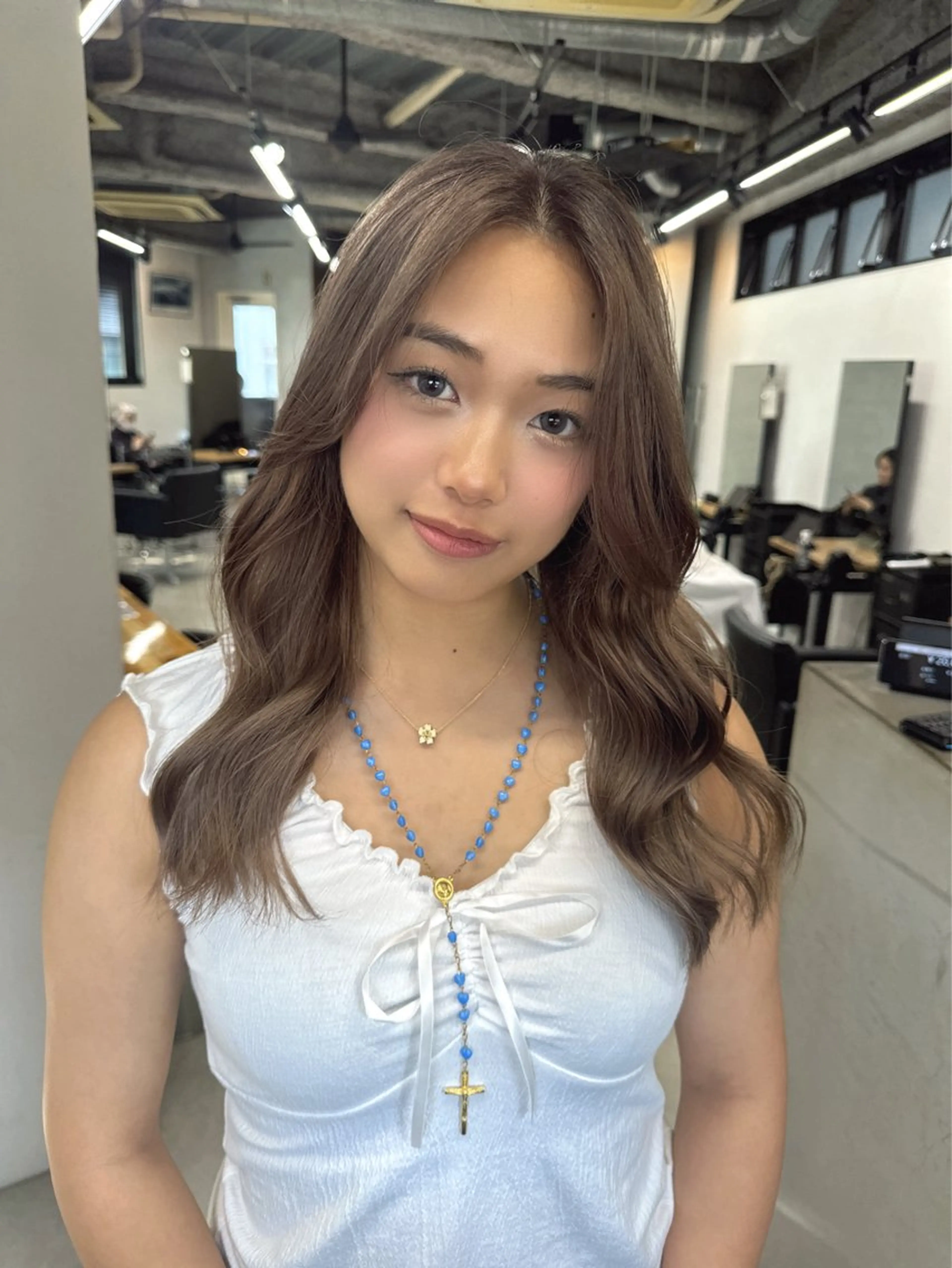 ミディアム カラー パーマ ヘアアレンジ メンズ キッズ ヘアカラー トリートメント Rico / bob/グレージュのヘアスタイル