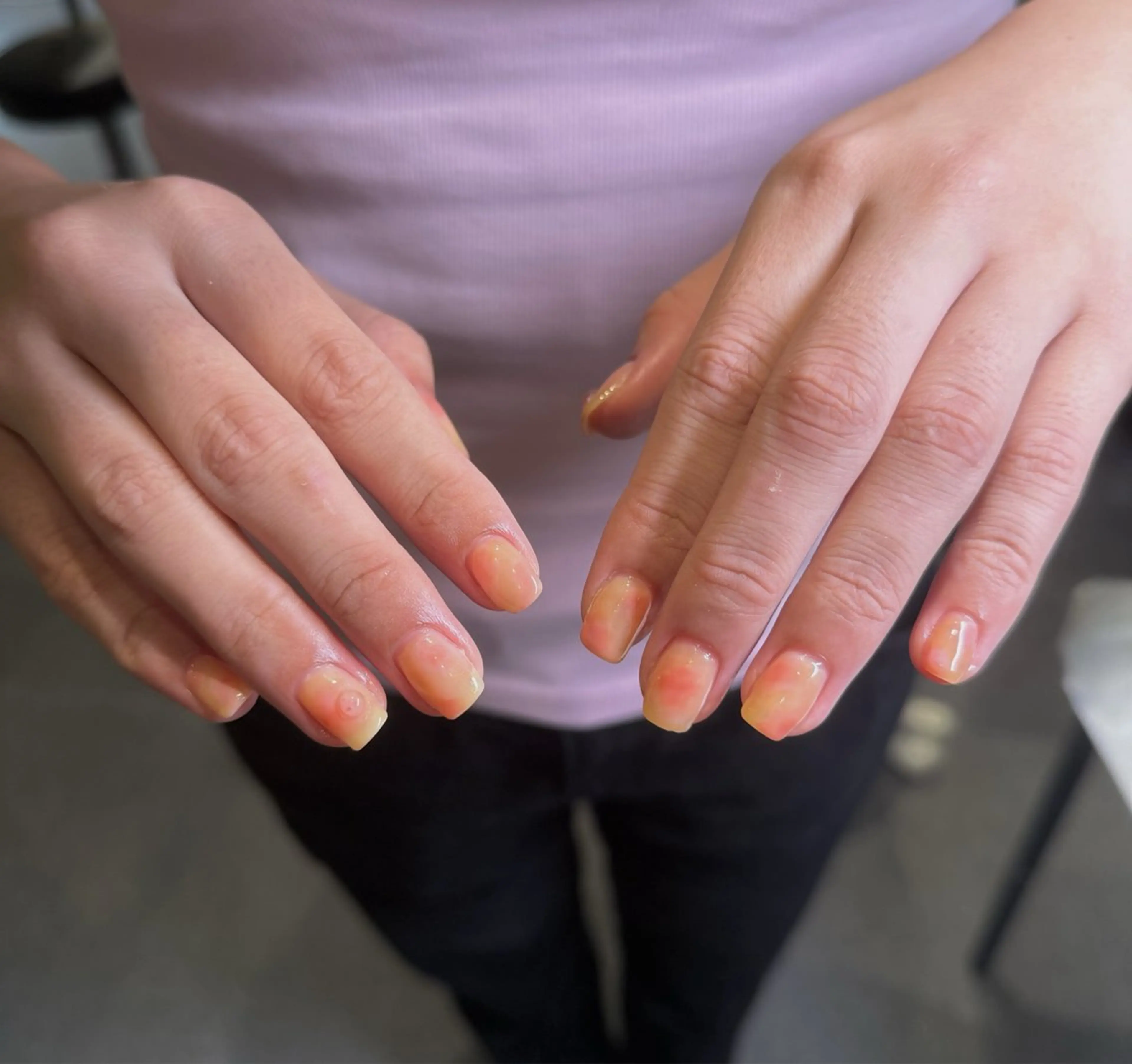 ネイル 黄色 mau🩵nail 堺筋本町｜心斎橋のネイルデザイン