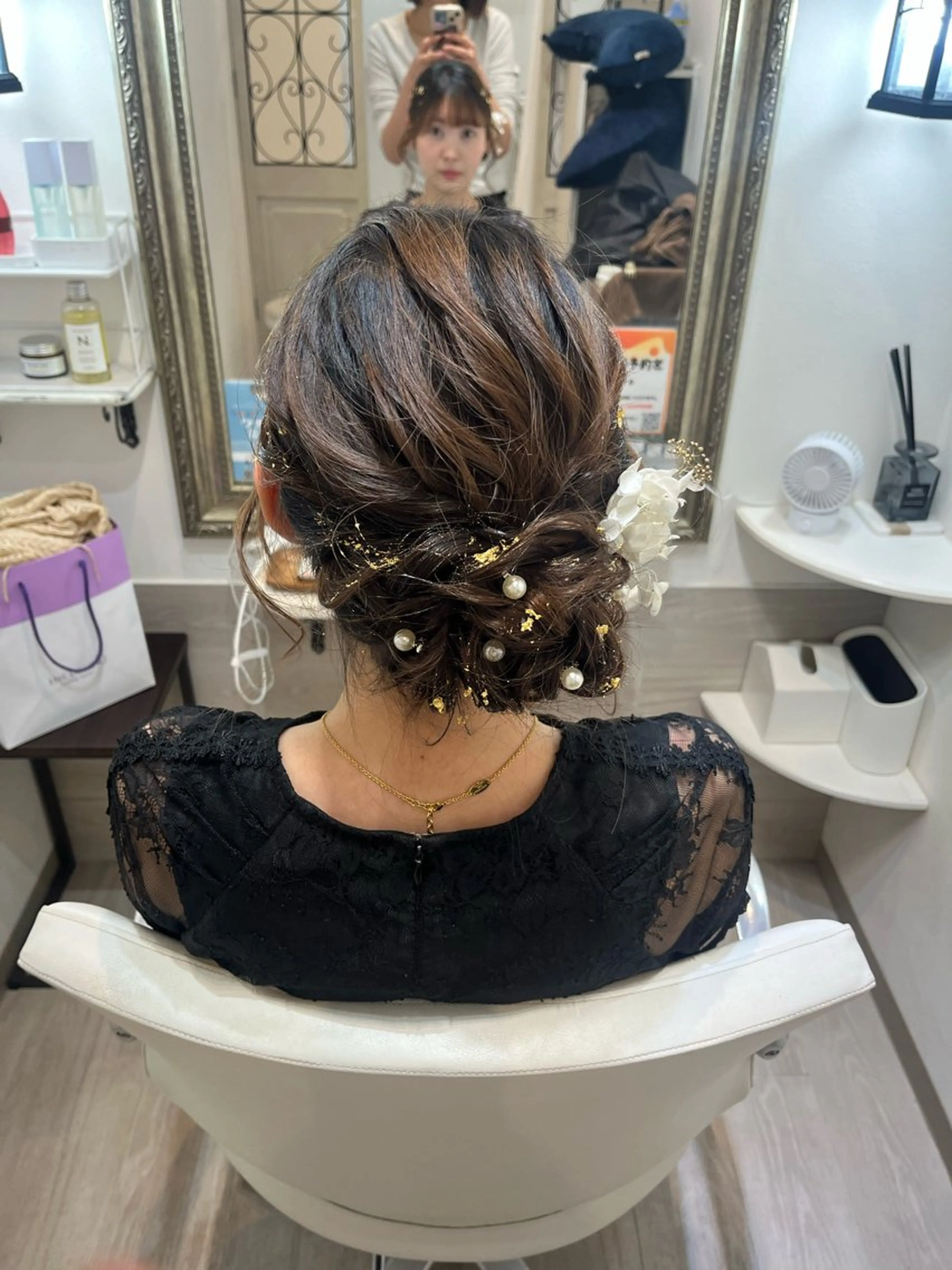 ヘアアレンジ お団子ヘア ヘアセット 🎀縮毛矯正/カラー モデル募集ハルナ🎀のヘアスタイル