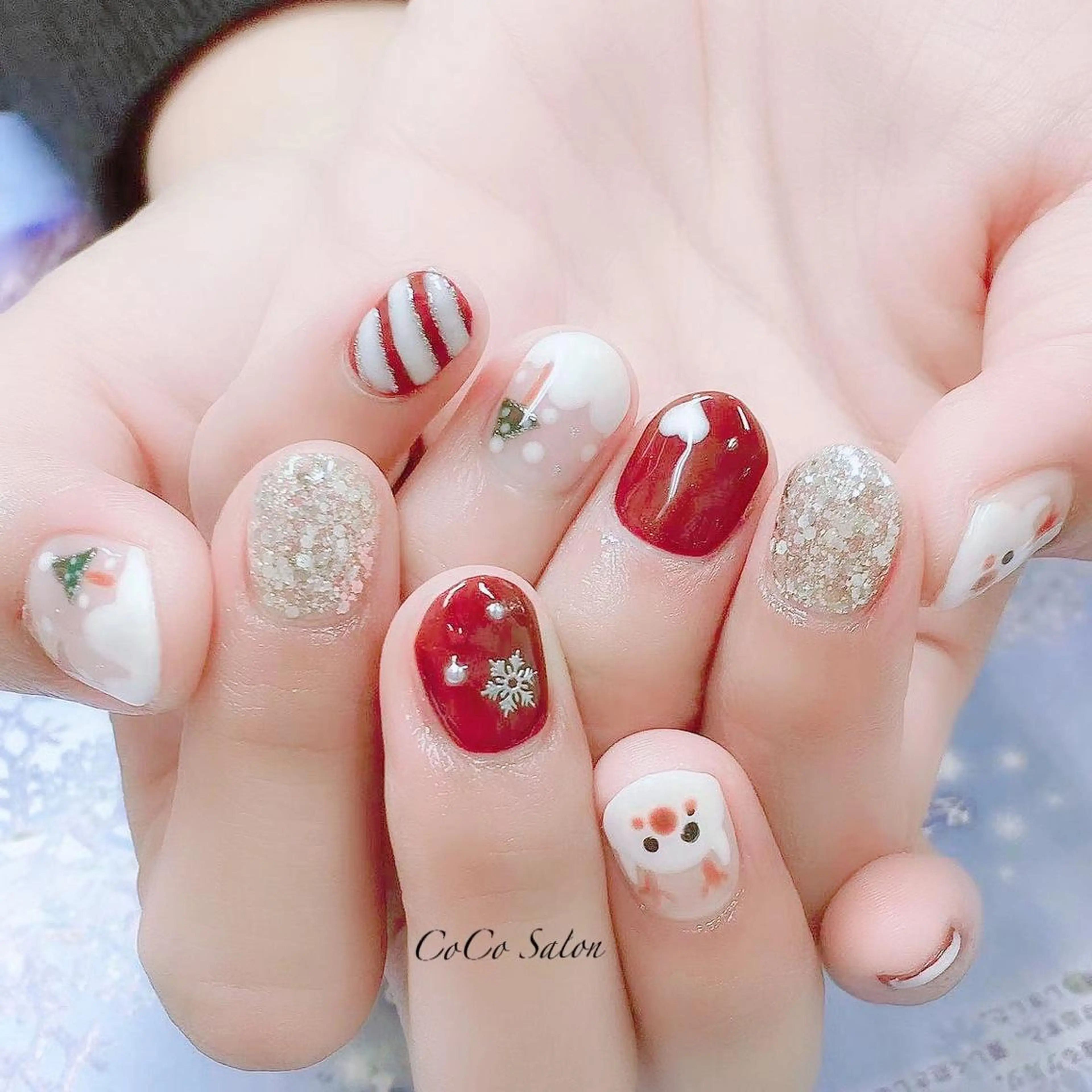 ネイル 長さ出し ジェルネイル ホログラムネイル キラキラネイル オフィスネイル ハンドネイル CoCoSalon ネイル/まつ毛予約のネイルデザイン