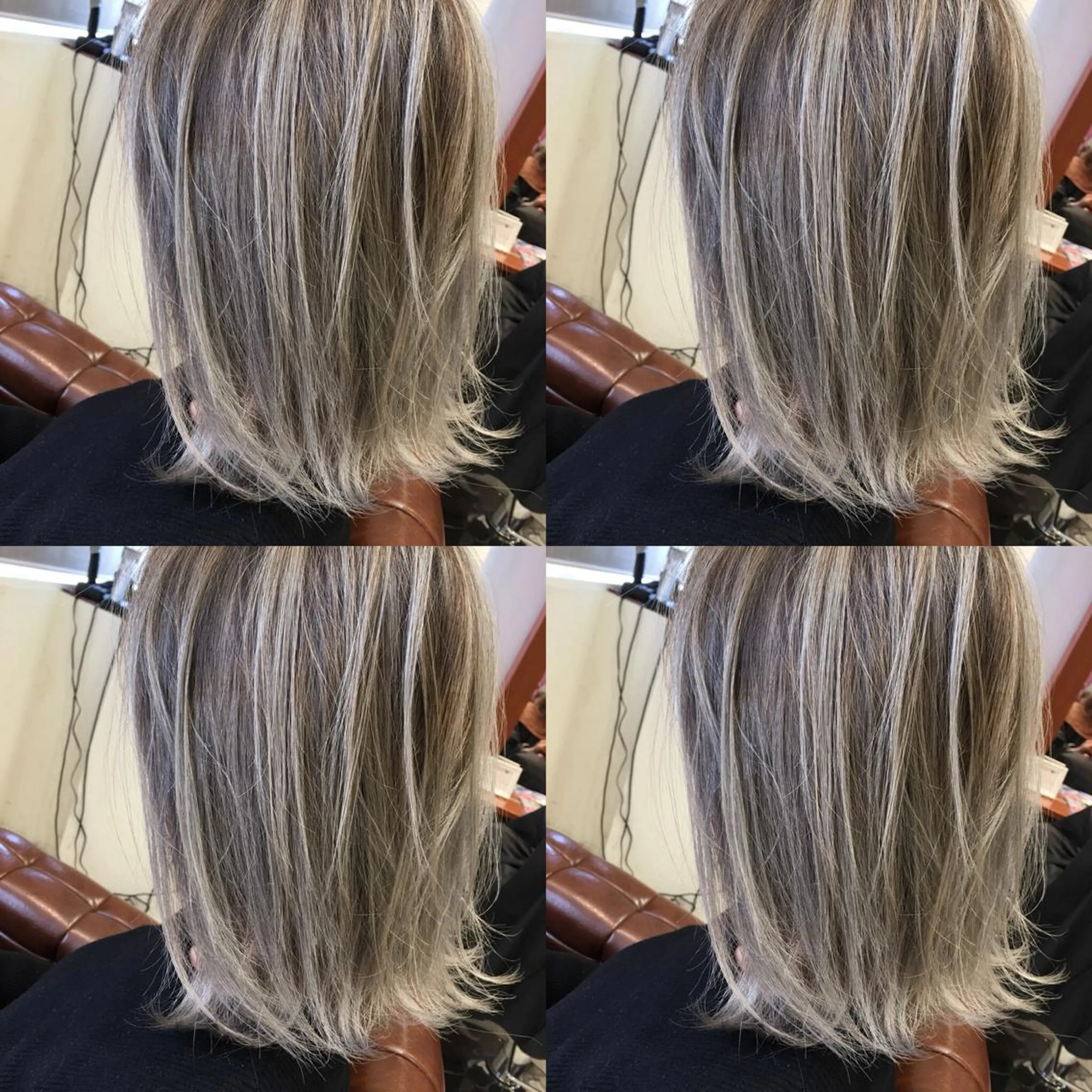 ショート カラー ネイル マツエク・マツパ バレイヤージュ シルバー レイヤーカット シルバー トリートメント 井上 一平のヘアスタイル