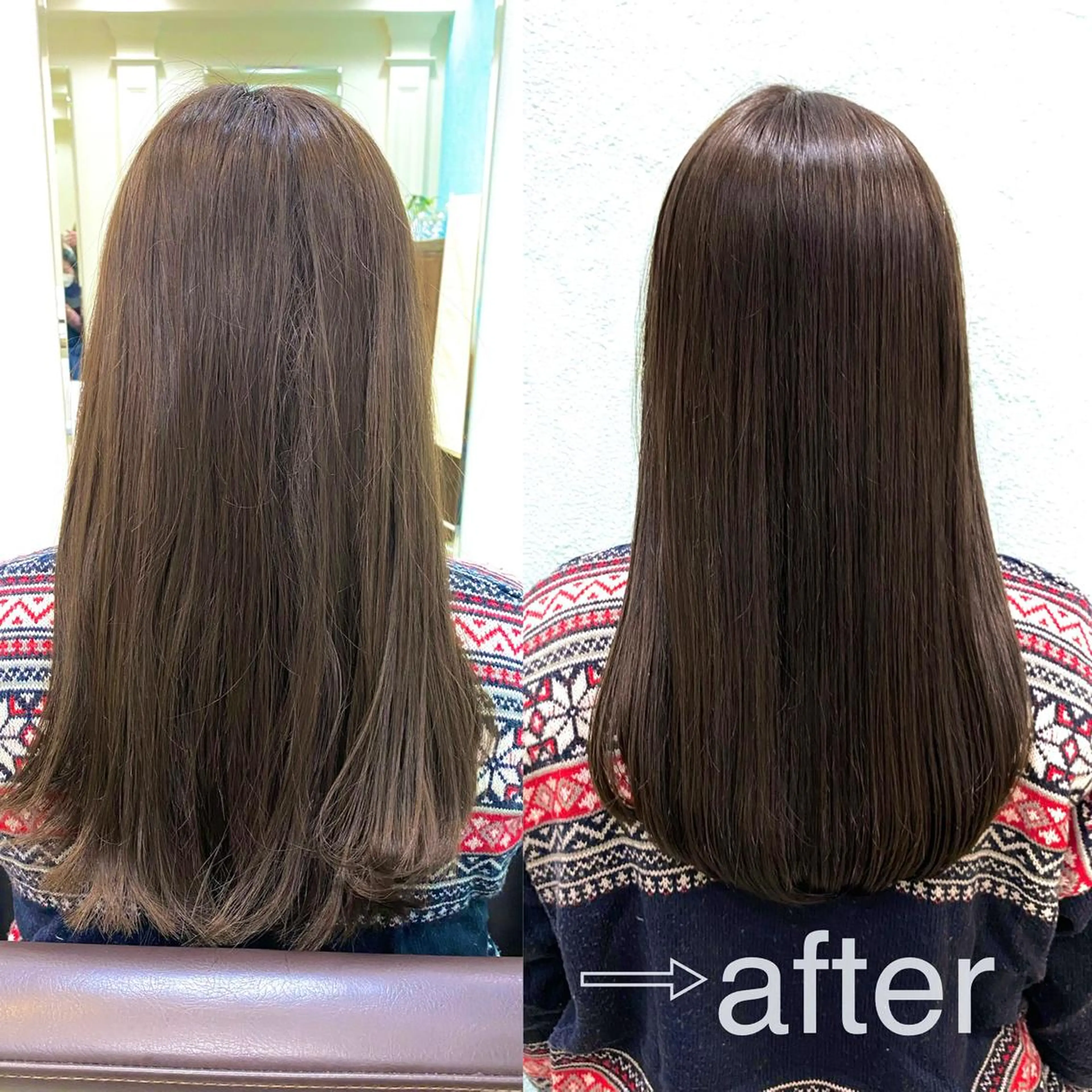 セミロング カラー 菜 摘のヘアスタイル