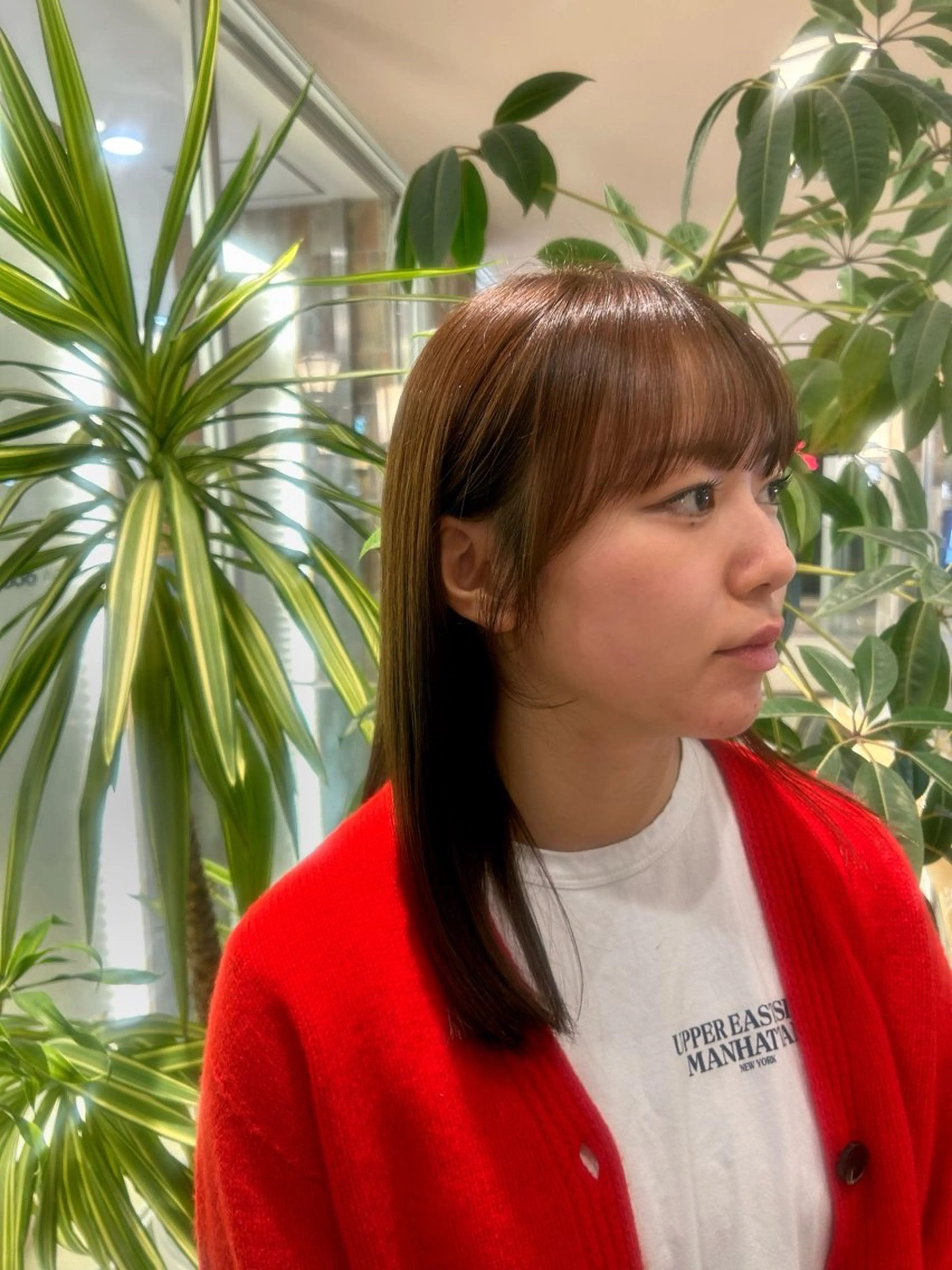 ミディアム 顔周りカット 山縣 稚子のヘアスタイル