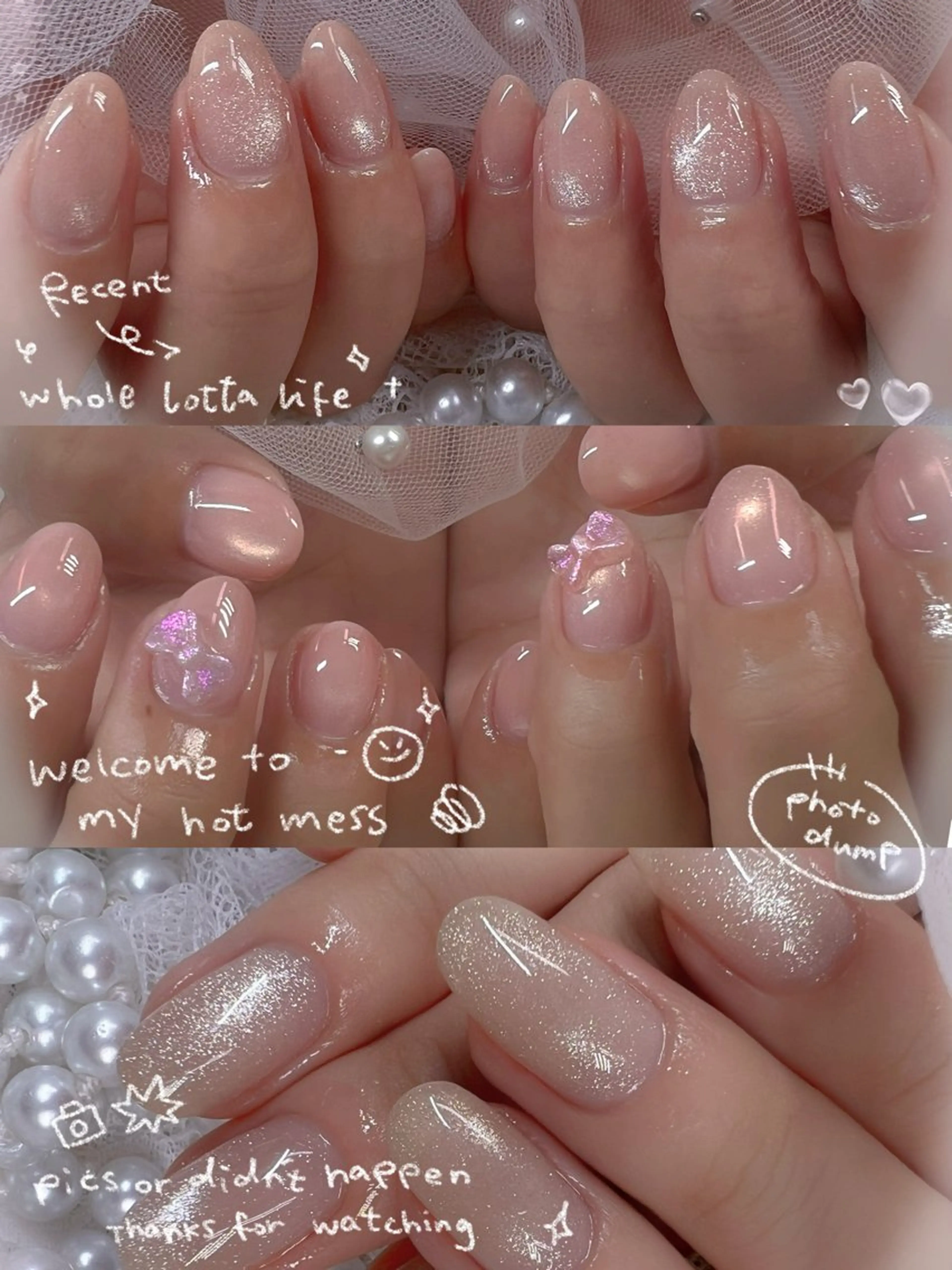 ネイル チークネイル フレンチネイル ガーリー ガラスフレンチ グラデーション ハンドネイル ハンドケア Chill Nailsalonのネイルデザイン