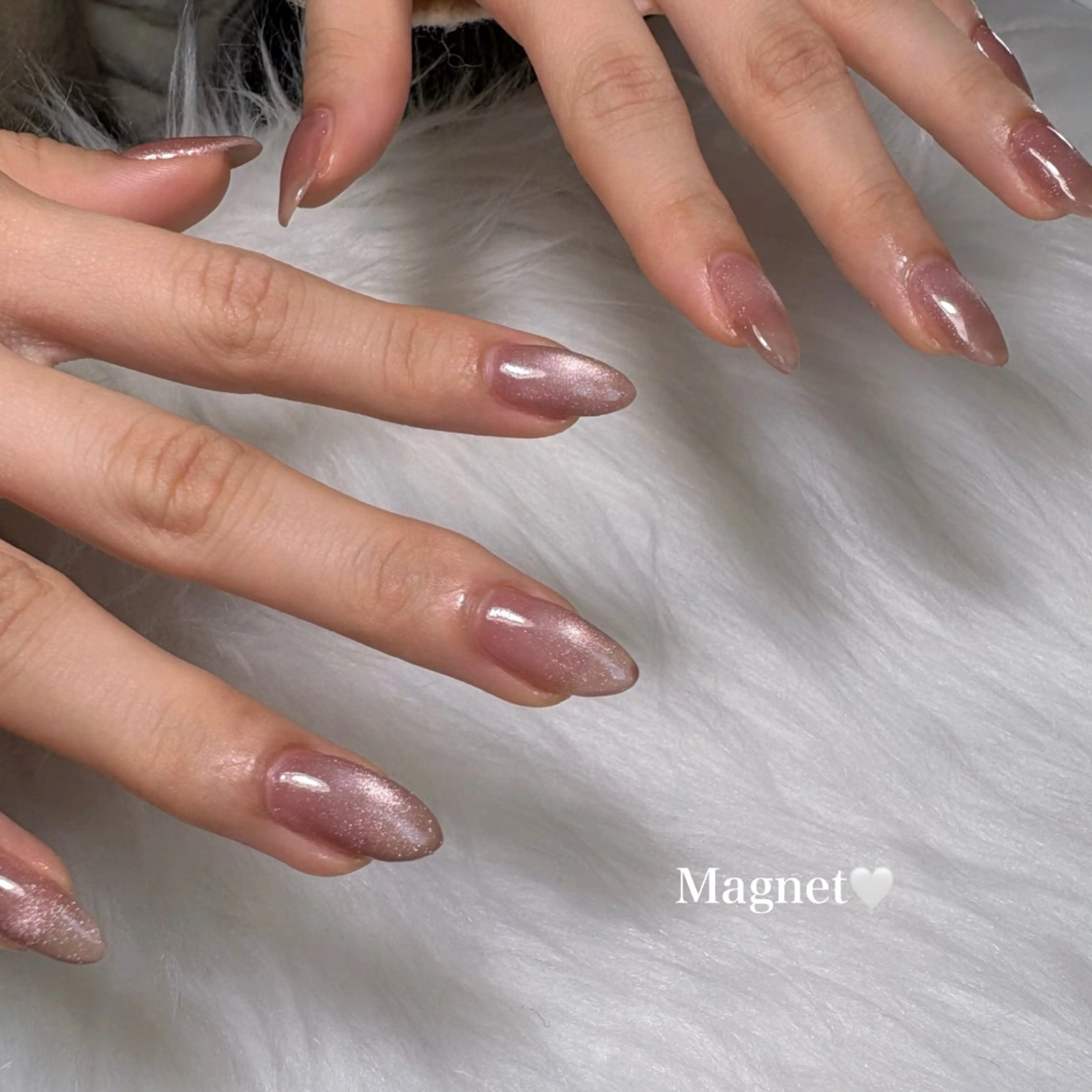 ネイル マグネットネイル ピンク ハンドネイル Rich+nail Mayuのネイルデザイン