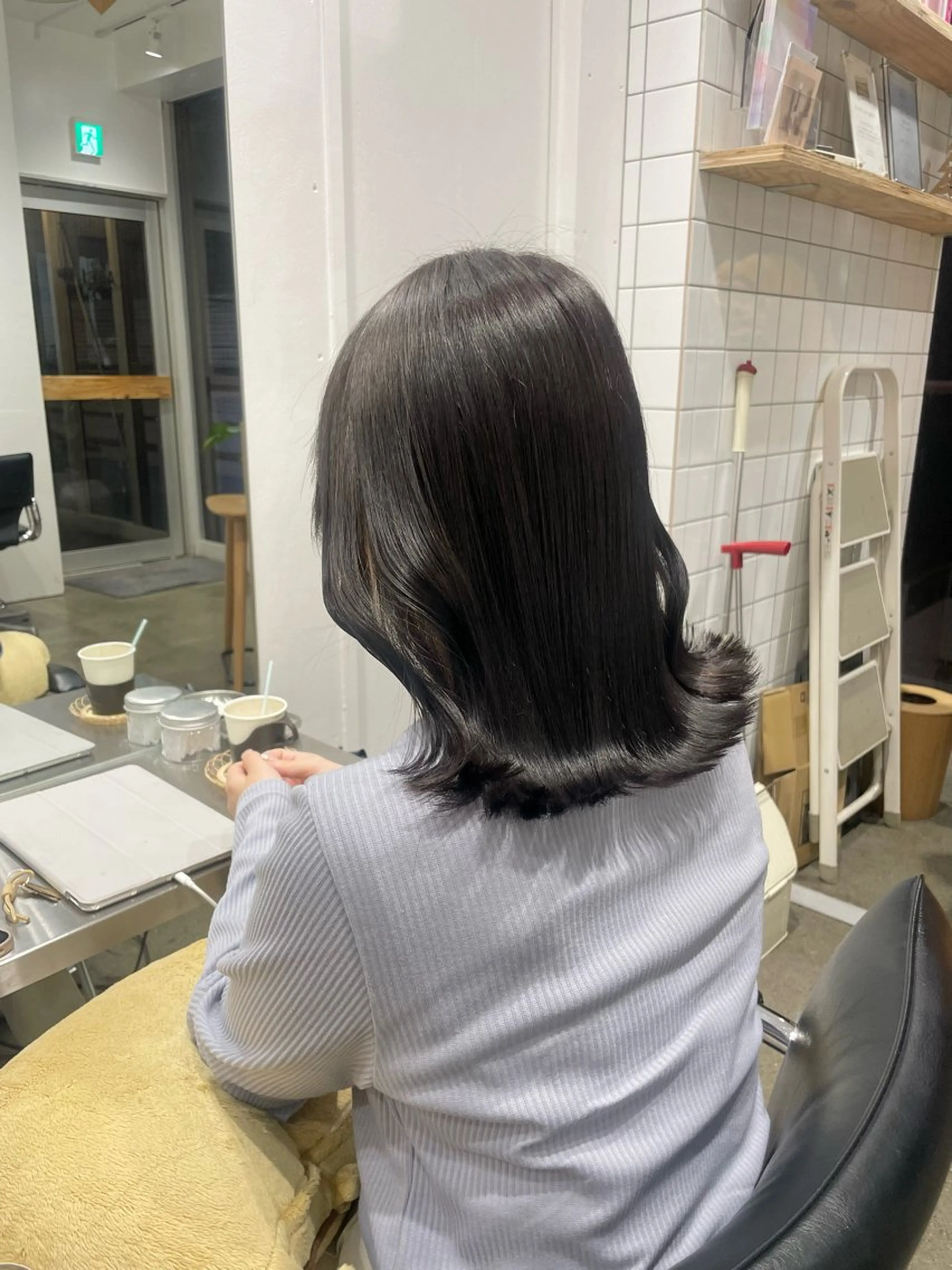 ミディアム カラー アディクシーカラー 透明感カラー ダークグレー ダークグレージュ グレージュ ヘアカラー トリートメント ♡🪞韓国スタイル/ MISATO🪞♡のヘアスタイル