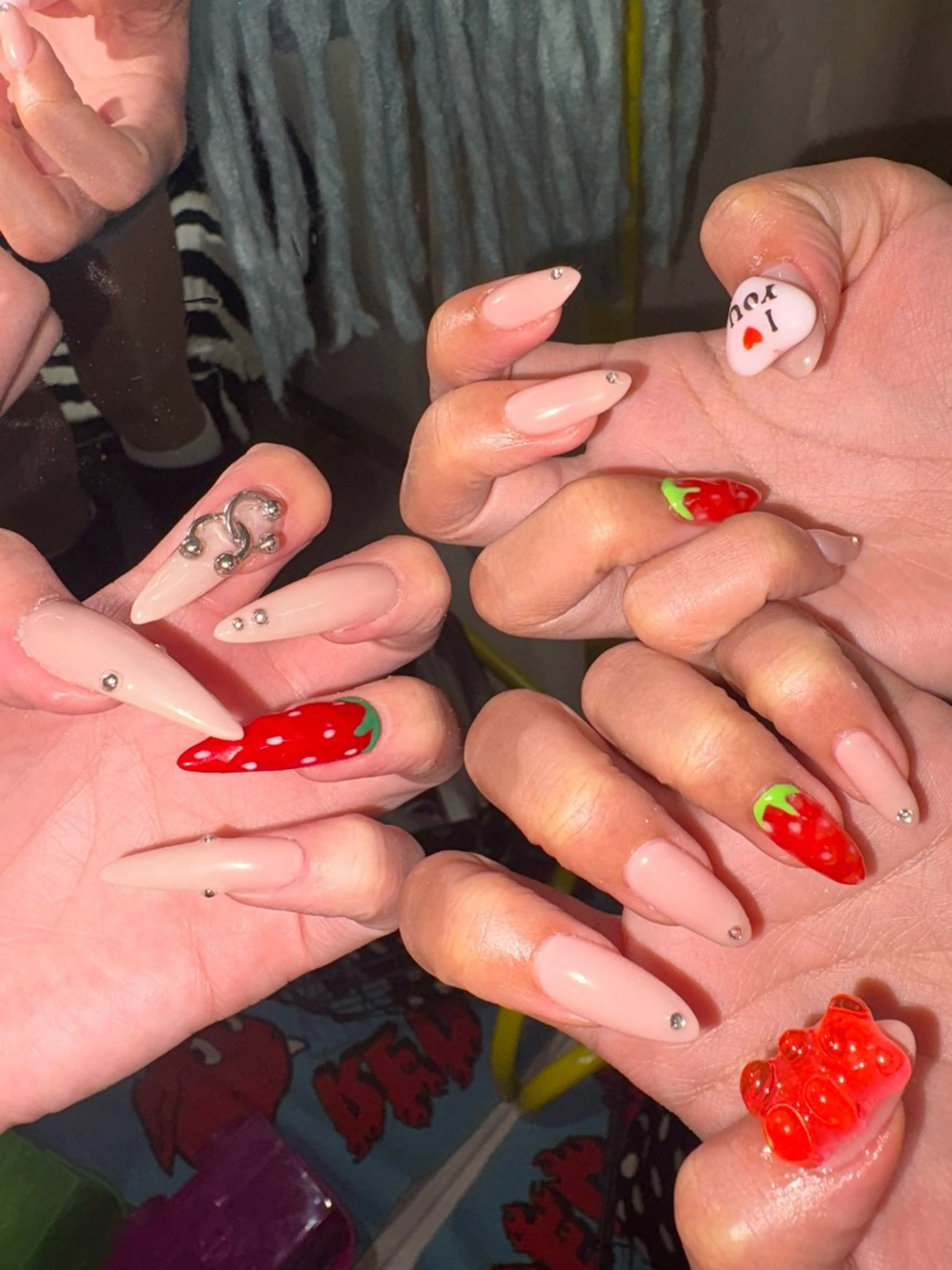ネイル おそろいネイル 33nail✴️栄 スミレ❇️Gel-xのネイルデザイン