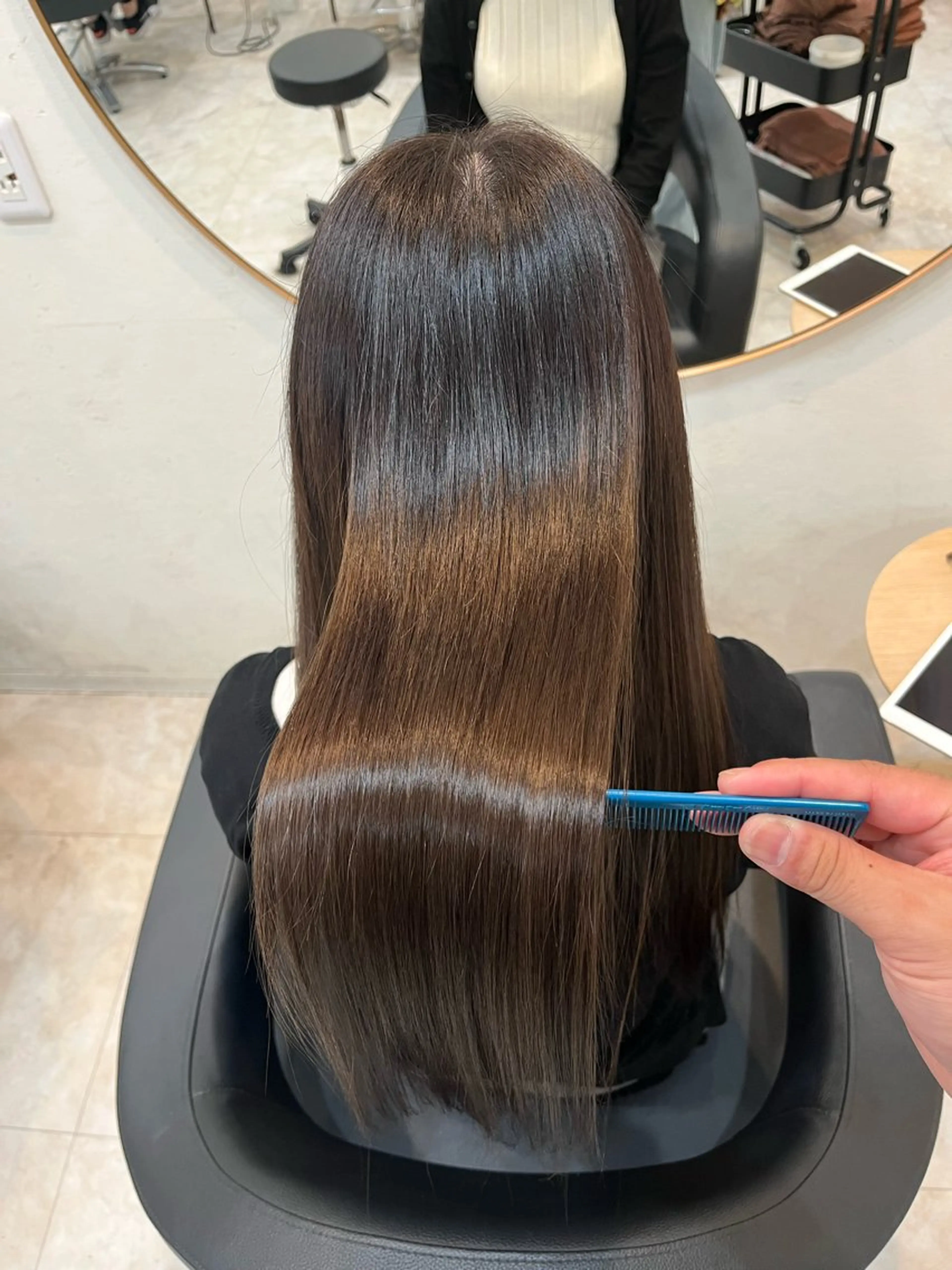 ロング カット 縮毛矯正 トリートメント 仁和山 健汰のヘアスタイル