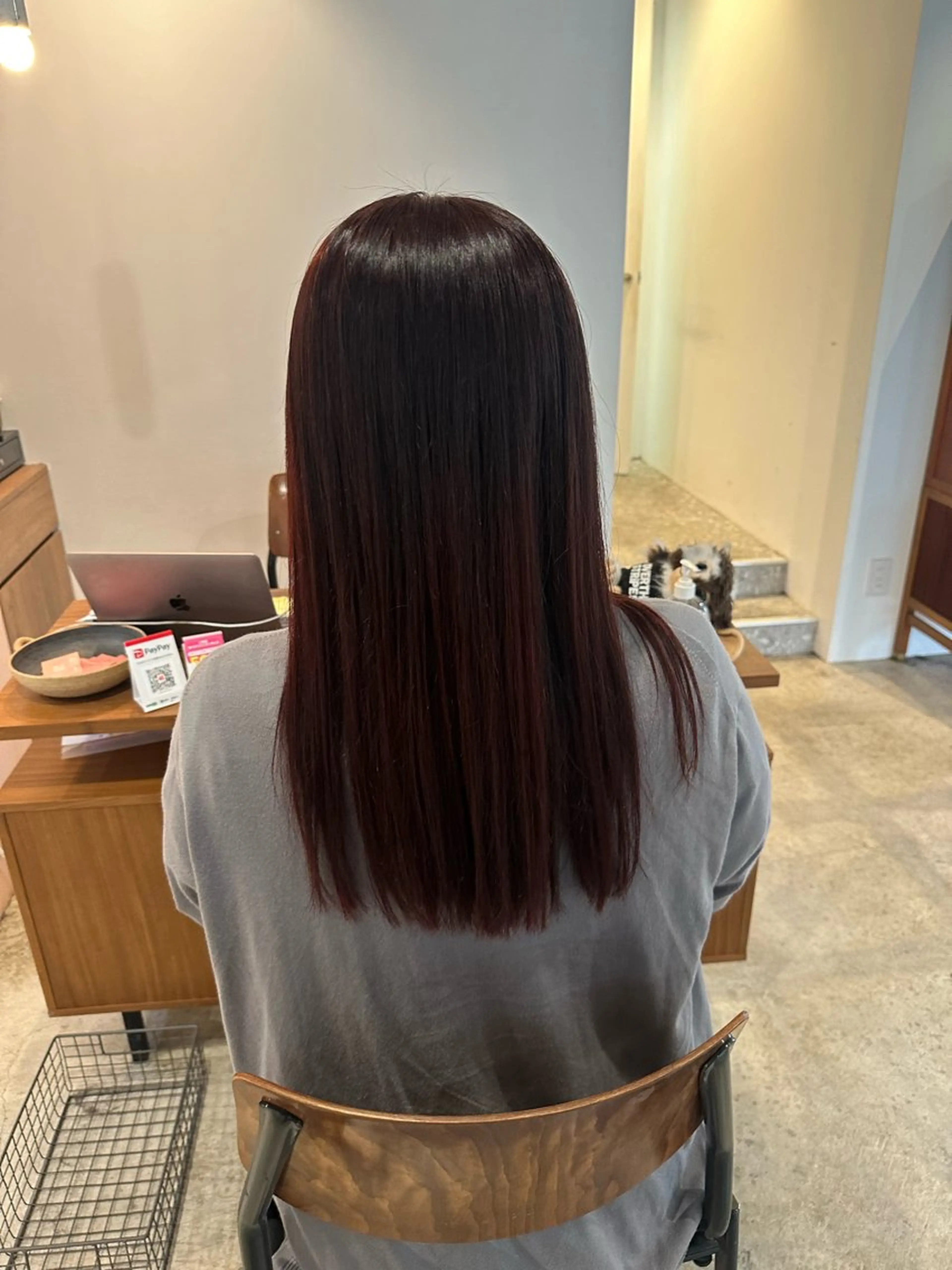 🐾透明感ワンカラー＋髪質改善縮毛矯正の写真