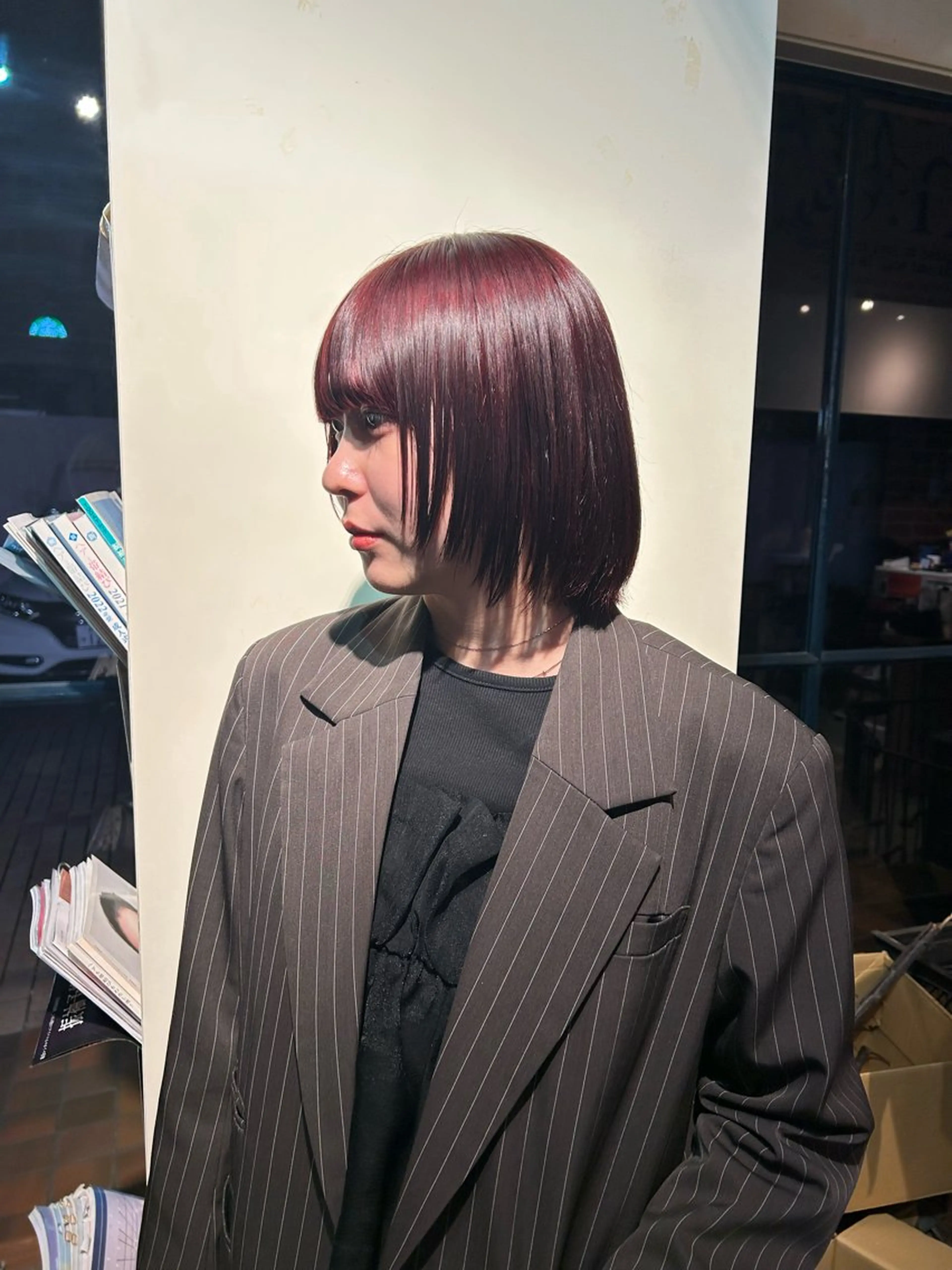 カラー ブリーチ ダブルカラー ブリーチなしカラー レッドカラー ヘアカラー ナエムラ カイトのヘアスタイル