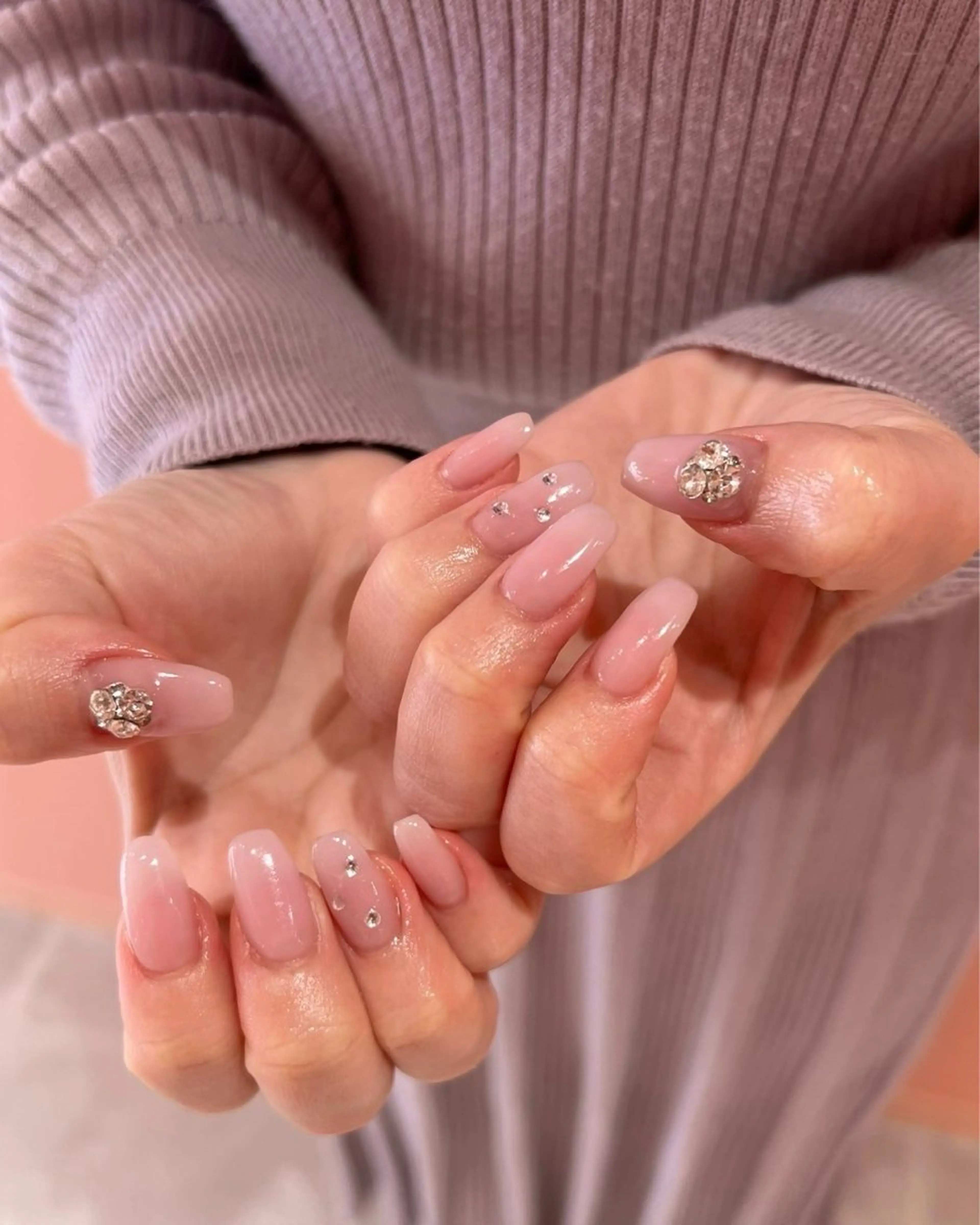 【オフなし】💅パーツデコ・ロング・ハードオフ別途💐全色カラー／グラデーション/フィルイン可の写真