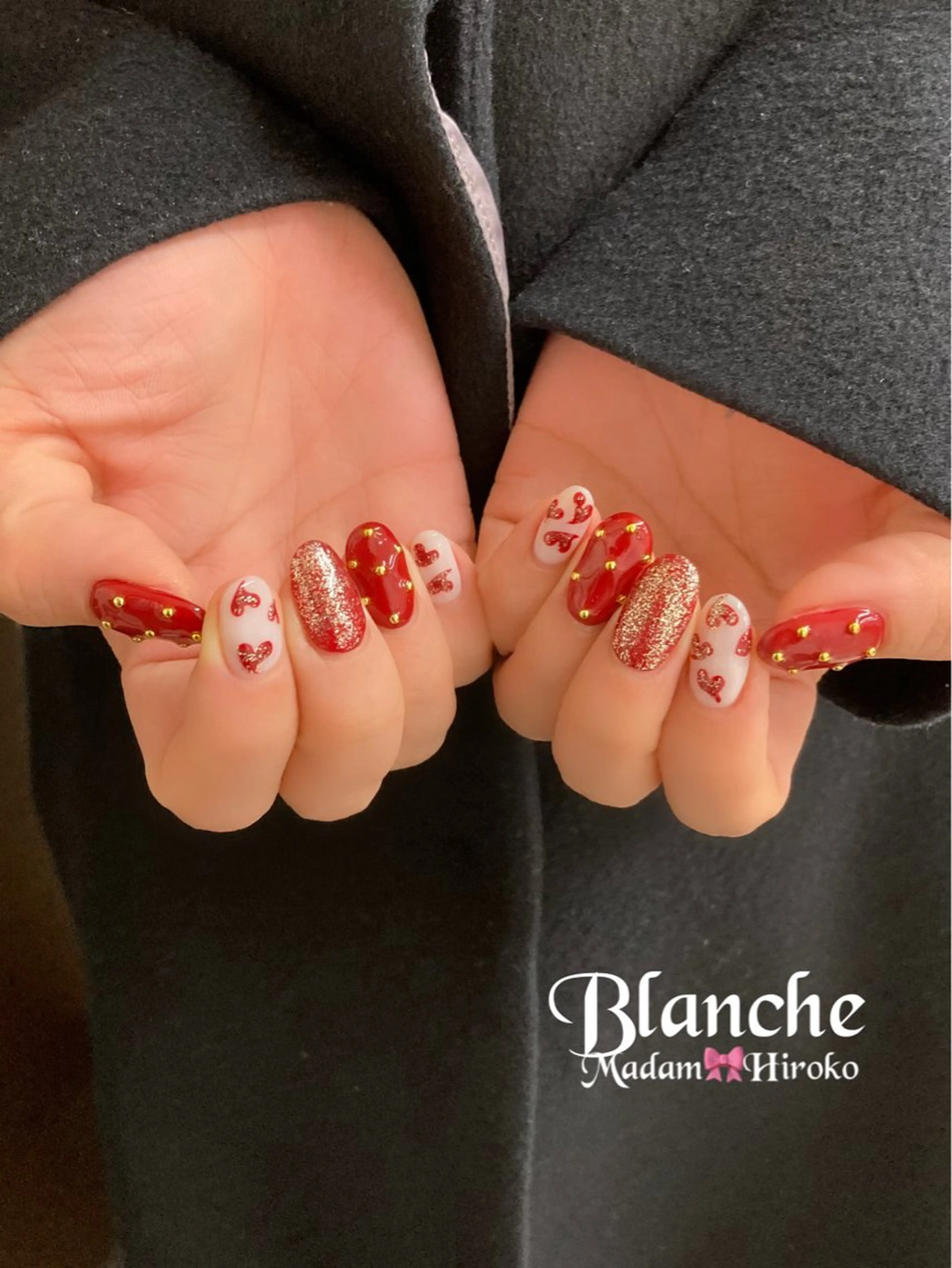 ネイル バレンタイン ハンドネイル Lianネイル 寛子Lianのネイルデザイン