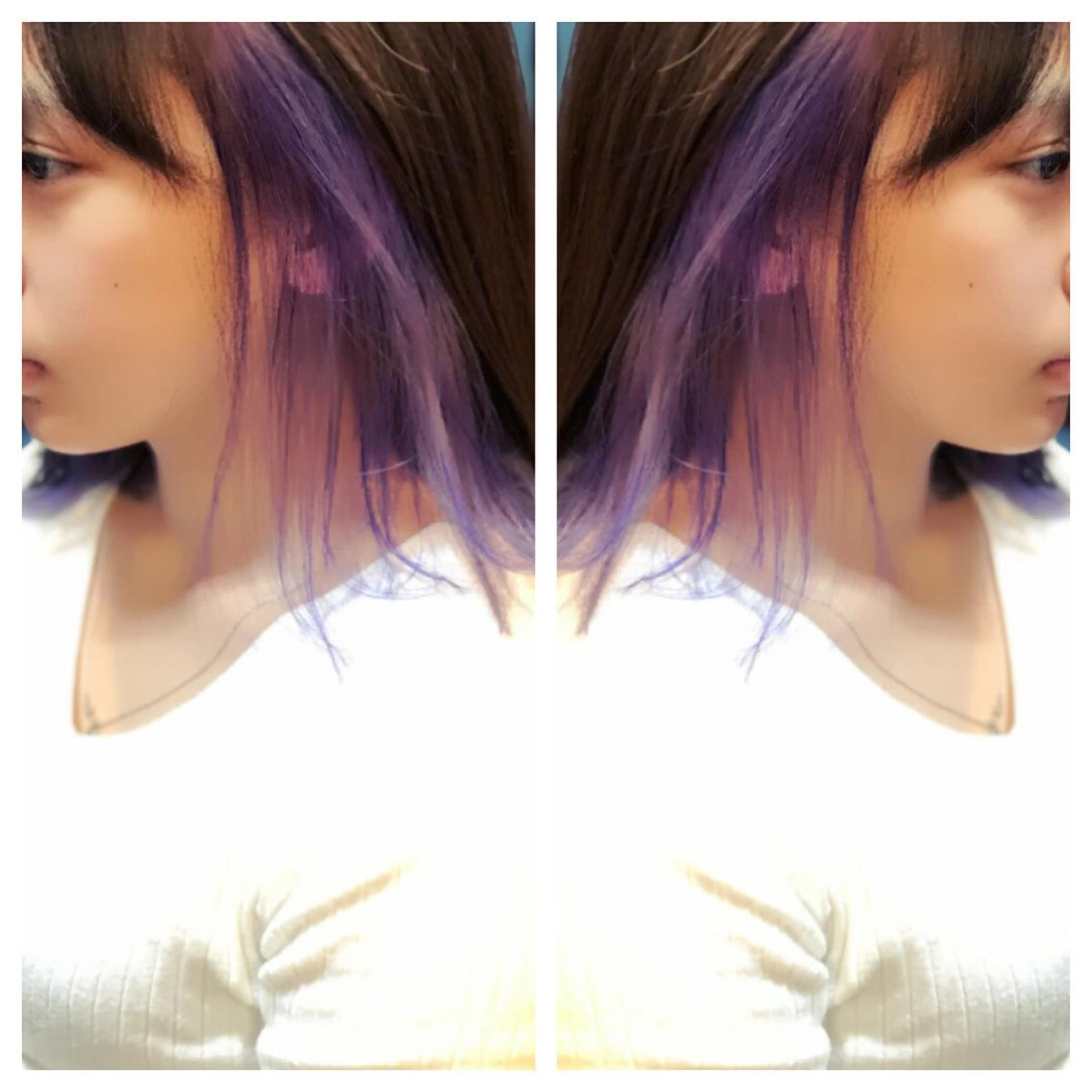 ミディアム カラー インナーカラー パープルカラー ヘアカラー ✖️リーアキト LEEAKITO✖️のヘアスタイル