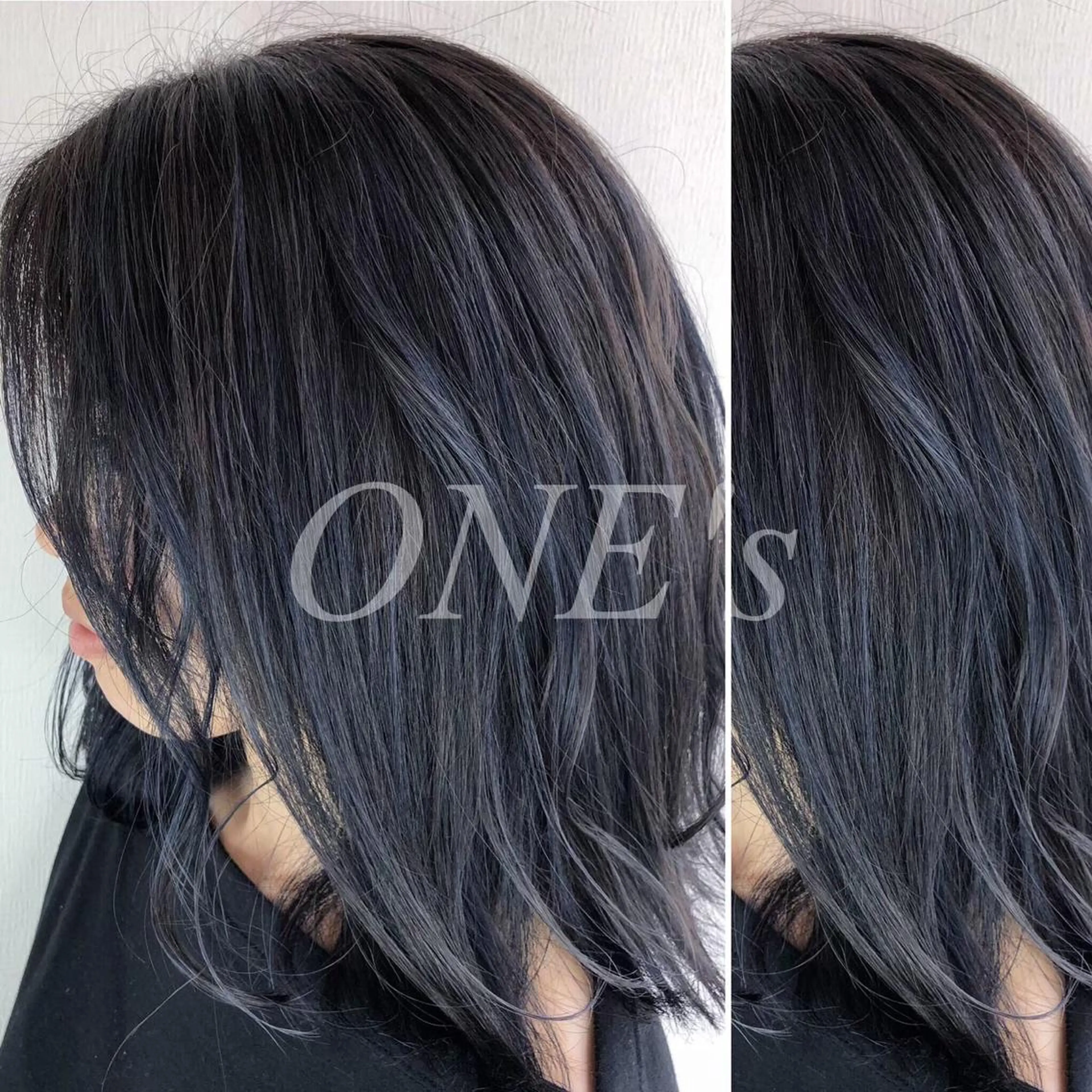 セミロング カラー JuNブリーチに 縮毛矯正するプロのヘアスタイル