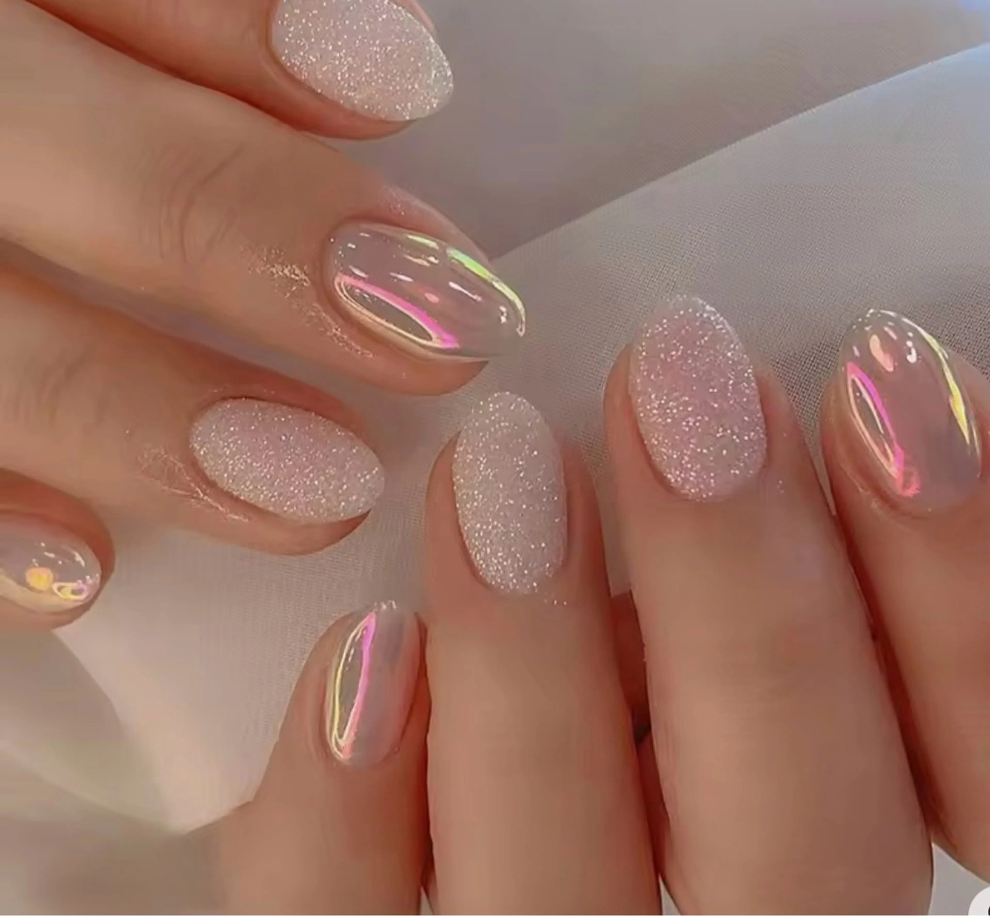 ネイル フラッシュネイル ミラーネイル シンプルネイル Gemini nail.Yukiのネイルデザイン